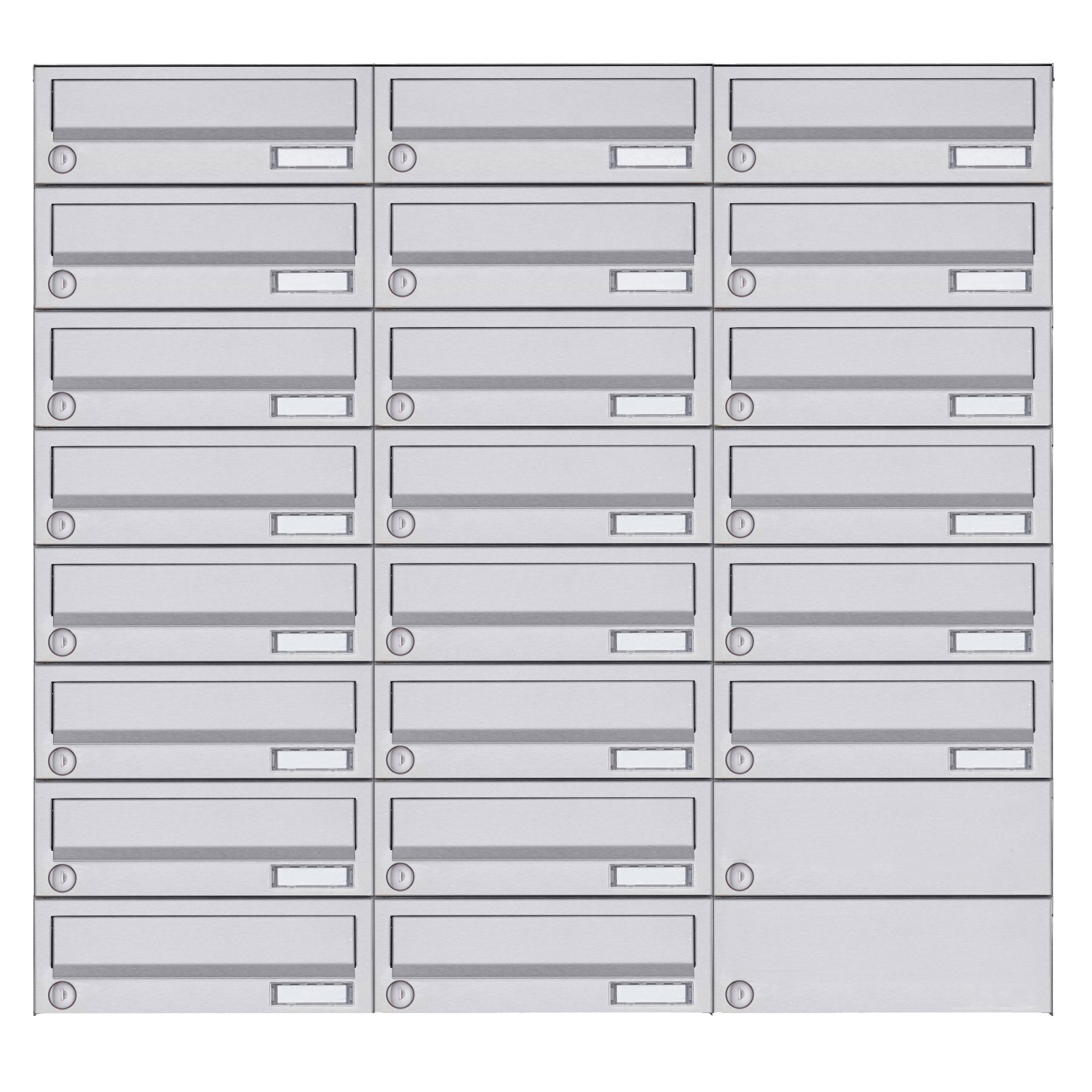 22 8x3 surface-mounted letterbox system Design BASIC 385A- VA AP - stainless steel V2A, polished