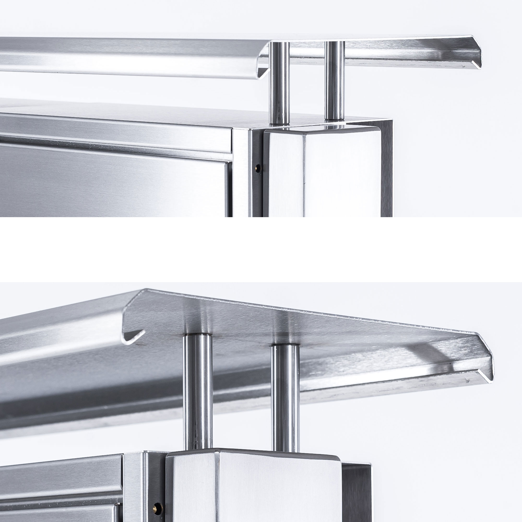 Attached rain protection roof made of stainless steel, polished 850x240 Attached rain protection roof made of stainless steel, polished 850x240