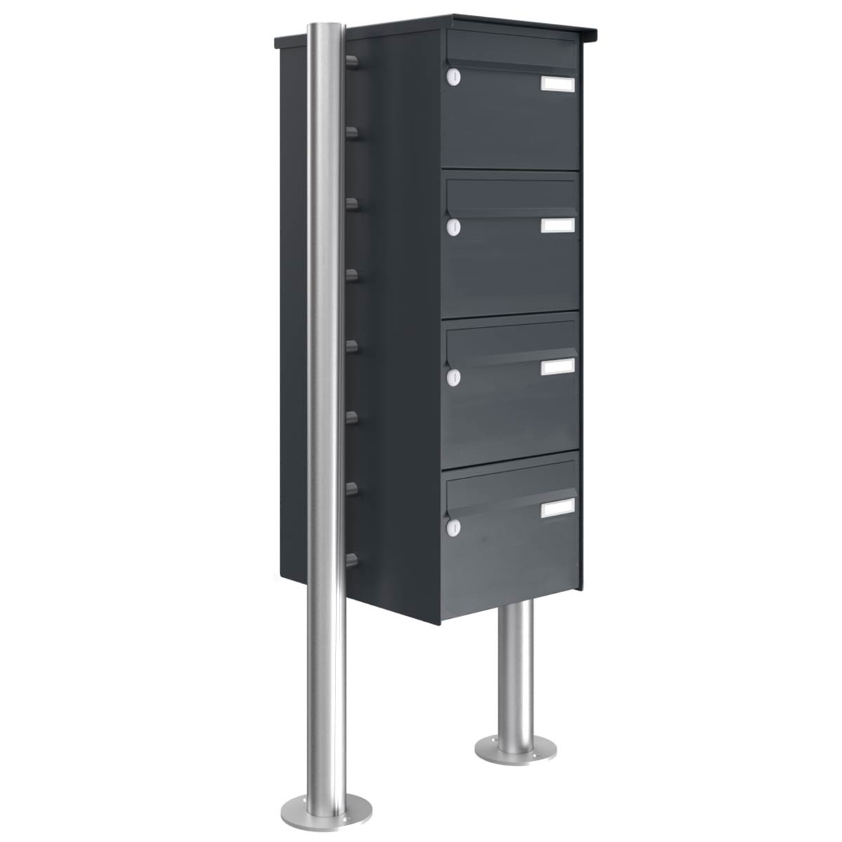 4er 4x1 letterbox system free-standing Design BASIC 385220 7016 ST-R - RAL 7016 anthracite grey