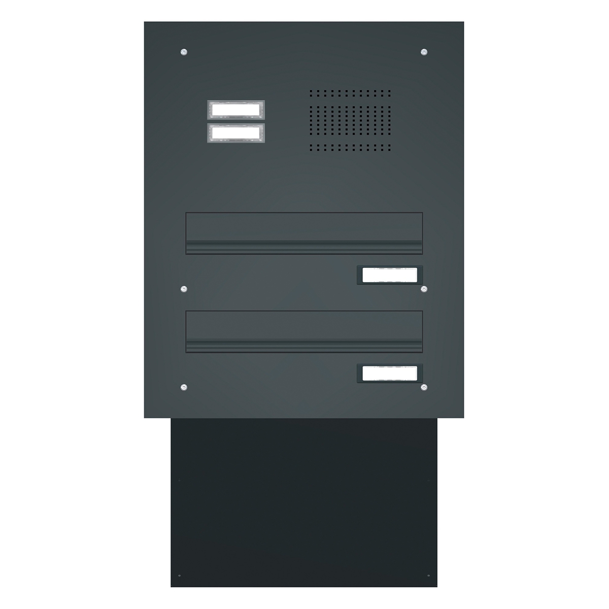Mauerdurchwurf Briefkasten BASIC 623 pulverbeschichtet - Klingel- Sprechstelle - 2 Parteien Mauerdurchwurf Briefkasten BASIC 623 pulverbeschichtet - Klingel- Sprechstelle - 2 Parteien