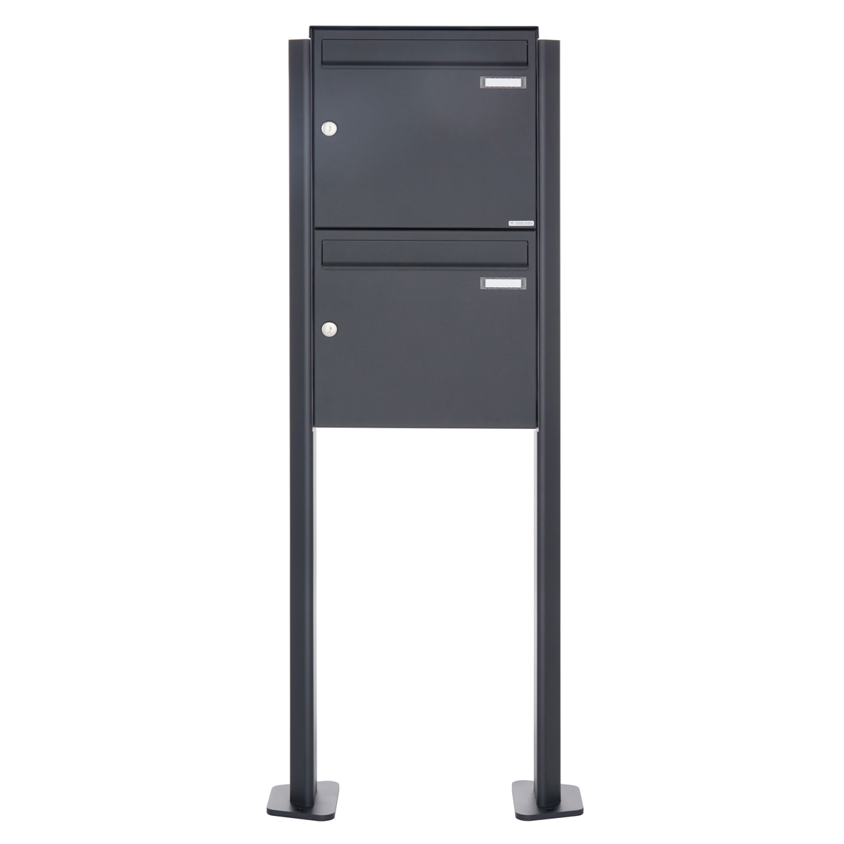2er 1x2 Edelstahl Standbriefkasten Design BASIC Plus 380 ST-T - RAL nach Wahl 2er 1x2 Edelstahl Standbriefkasten Design BASIC Plus 380 ST-T - RAL nach Wahl