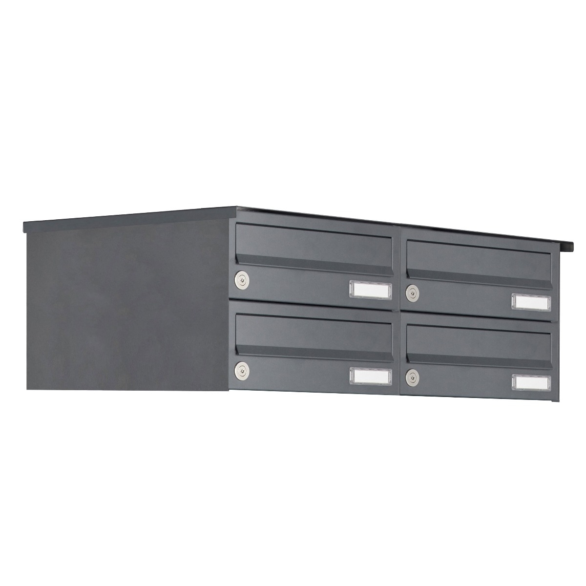 4 pcs 2x2 surface-mounted letterbox system Design BASIC 385A-7016 AP - RAL 7016 anthracite grey