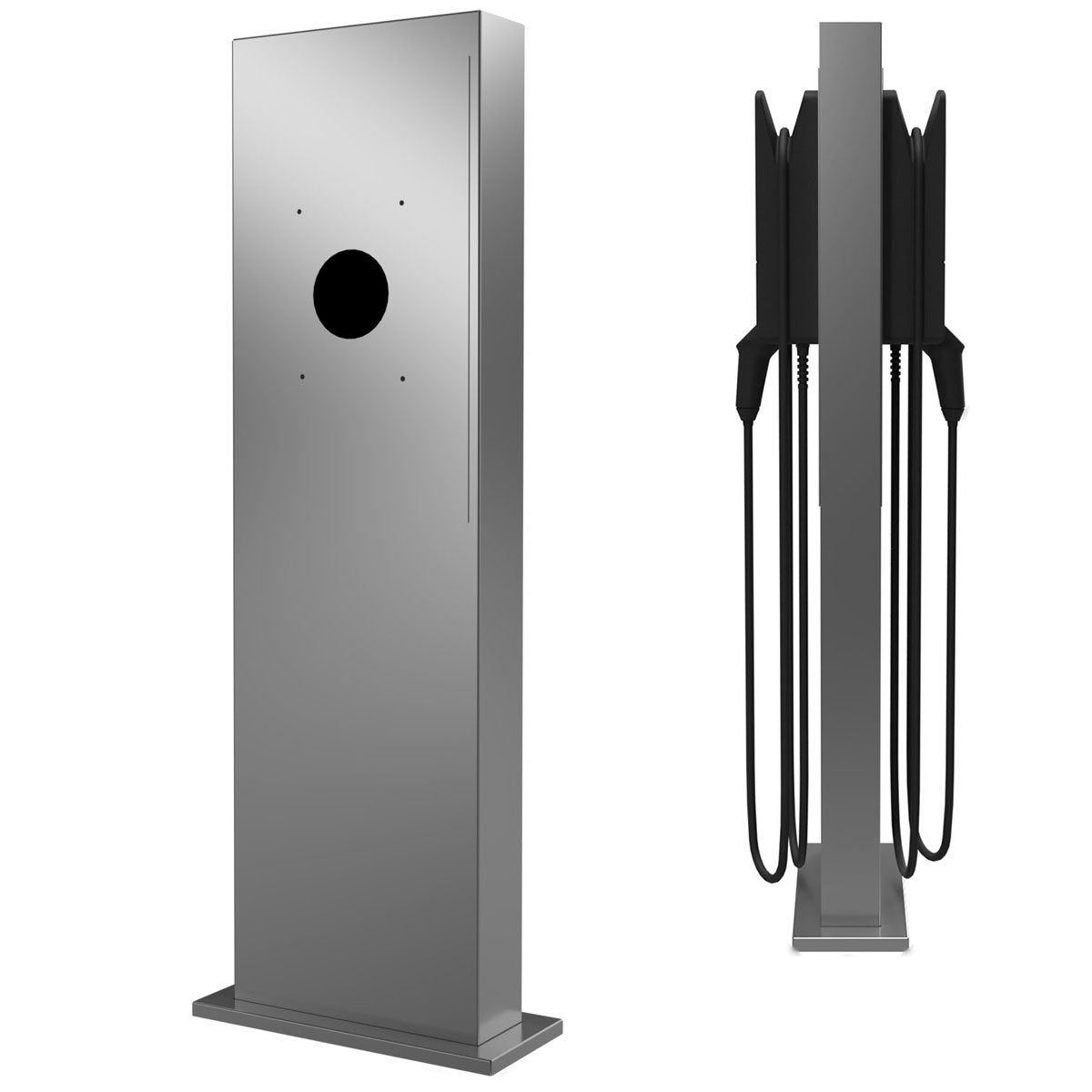 Stainless steel pedestal GRIMM 605 BIG for two wallboxes - Customised wallbox prepared - Polished stainless steel Stainless steel pedestal GRIMM 605 BIG for two wallboxes - Customised wallbox prepared - Polished stainless steel