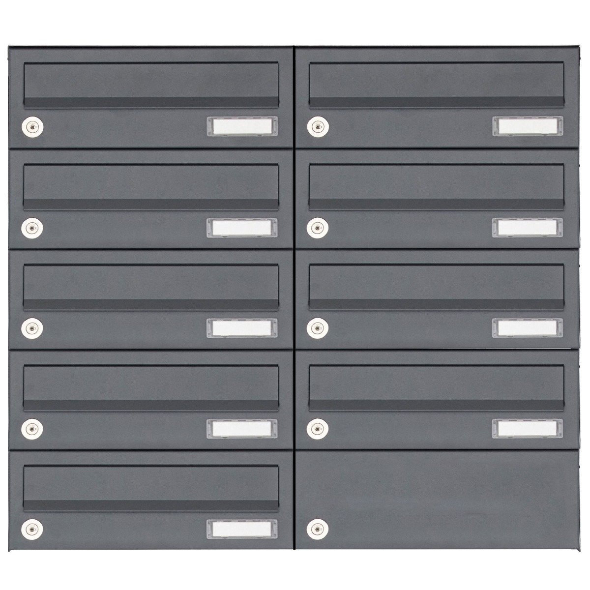9 5x2 surface-mounted letterbox system Design BASIC 385A-7016 AP - RAL 7016 anthracite grey 9 5x2 surface-mounted letterbox system Design BASIC 385A-7016 AP - RAL 7016 anthracite grey