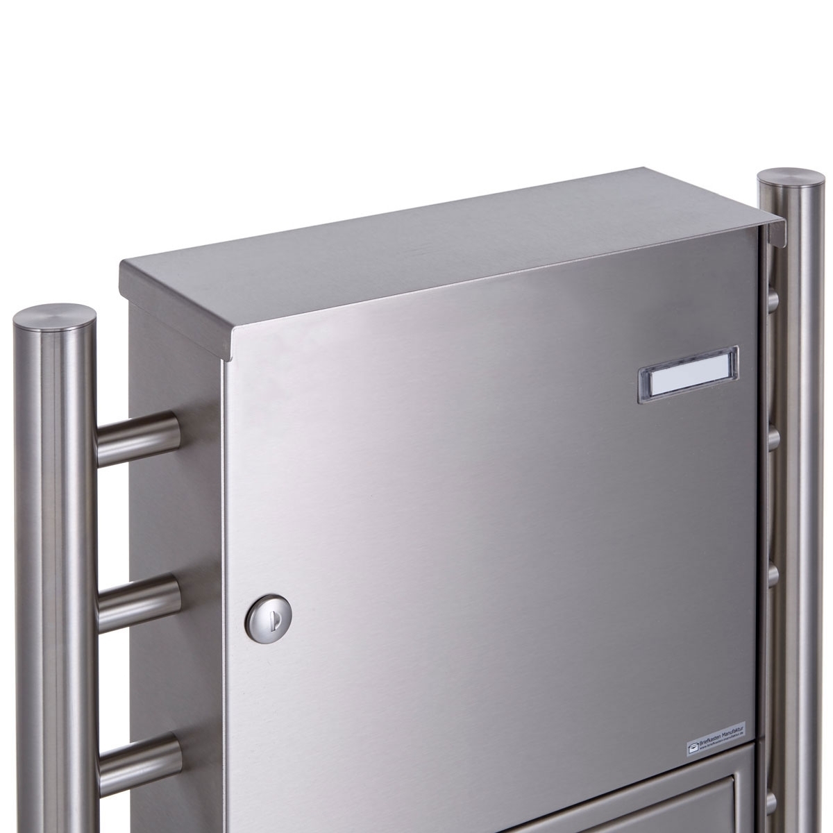 2er 2x1 fence mailbox freestanding design BASIC Plus 381XZ ST-R - polished stainless steel 2er 2x1 fence mailbox freestanding design BASIC Plus 381XZ ST-R - polished stainless steel