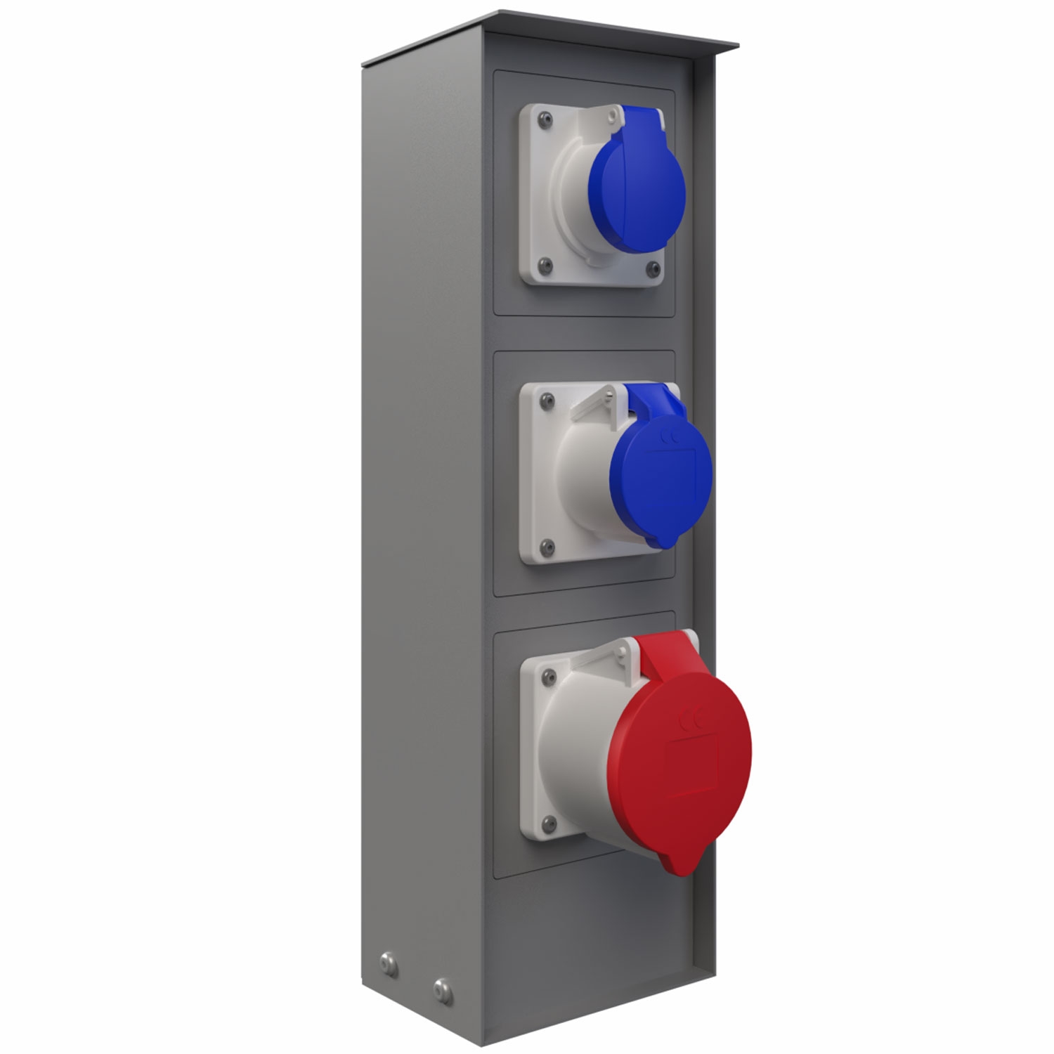 ORDO modular socket column for free-standing installation - 411 mm - RAL 9007 grey aluminium