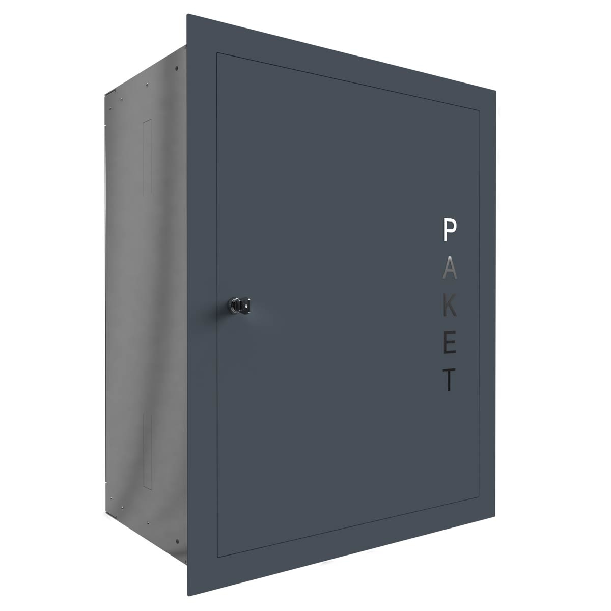 Stainless steel flush-mounted parcel box Designer BIG - RAL of your choice Stainless steel flush-mounted parcel box Designer BIG - RAL of your choice