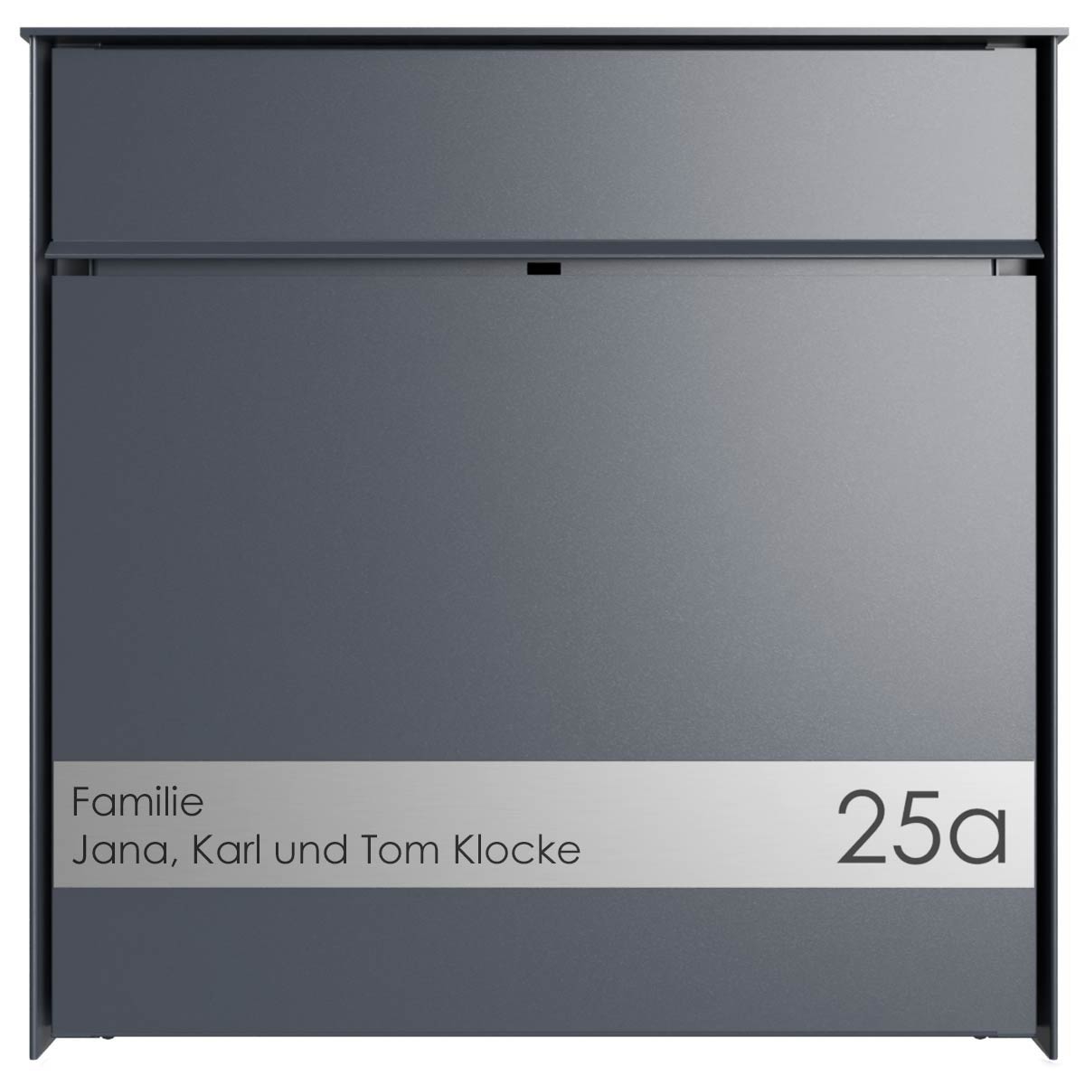 Design Aufputz Briefkasten GOETHE AP mit Edelstahlapplikation - RAL nach Wahl Design Aufputz Briefkasten GOETHE AP mit Edelstahlapplikation - RAL nach Wahl
