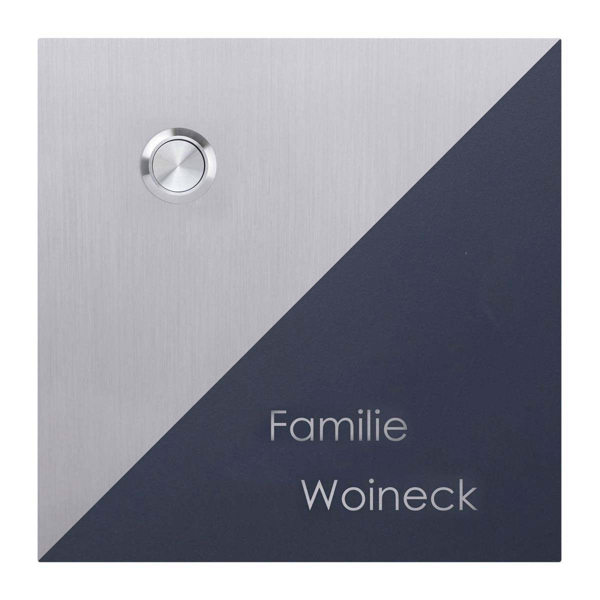 Edelstahl Klingelplatte BASIC 424E4-150150 - Elegance IV - pulverbeschichtet - QUADRATISCH