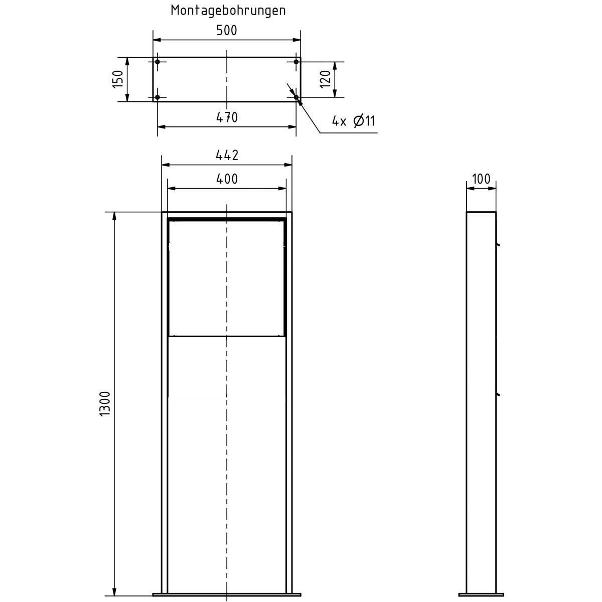 Charging pole Goethe LIB BASIC Charge 1X - LED design element - 11kW/16A with type 2 charging cable Charging pole Goethe LIB BASIC Charge 1X - LED design element - 11kW/16A with type 2 charging cable