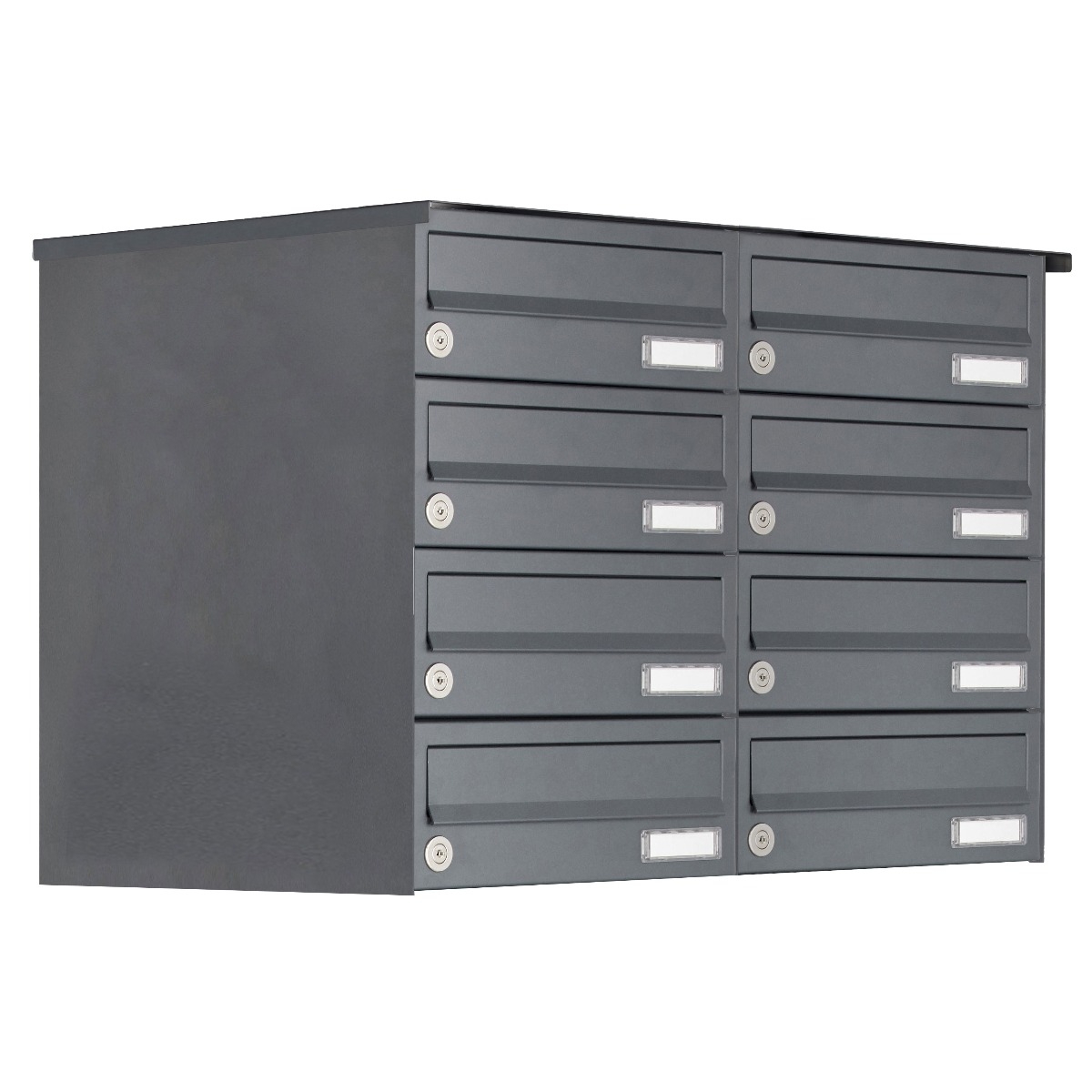 8er 4x2 Aufputz Briefkastenanlage Design BASIC 385A-7016 AP - RAL 7016 anthrazitgrau