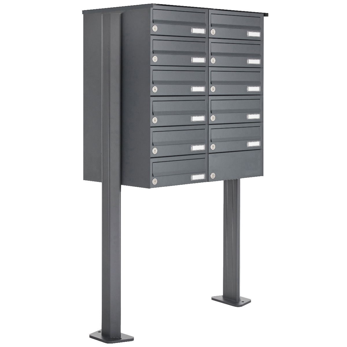 11 stainless steel letterbox system free-standing Design BASIC Plus 385XP ST-T - RAL of your choice 11 stainless steel letterbox system free-standing Design BASIC Plus 385XP ST-T - RAL of your choice