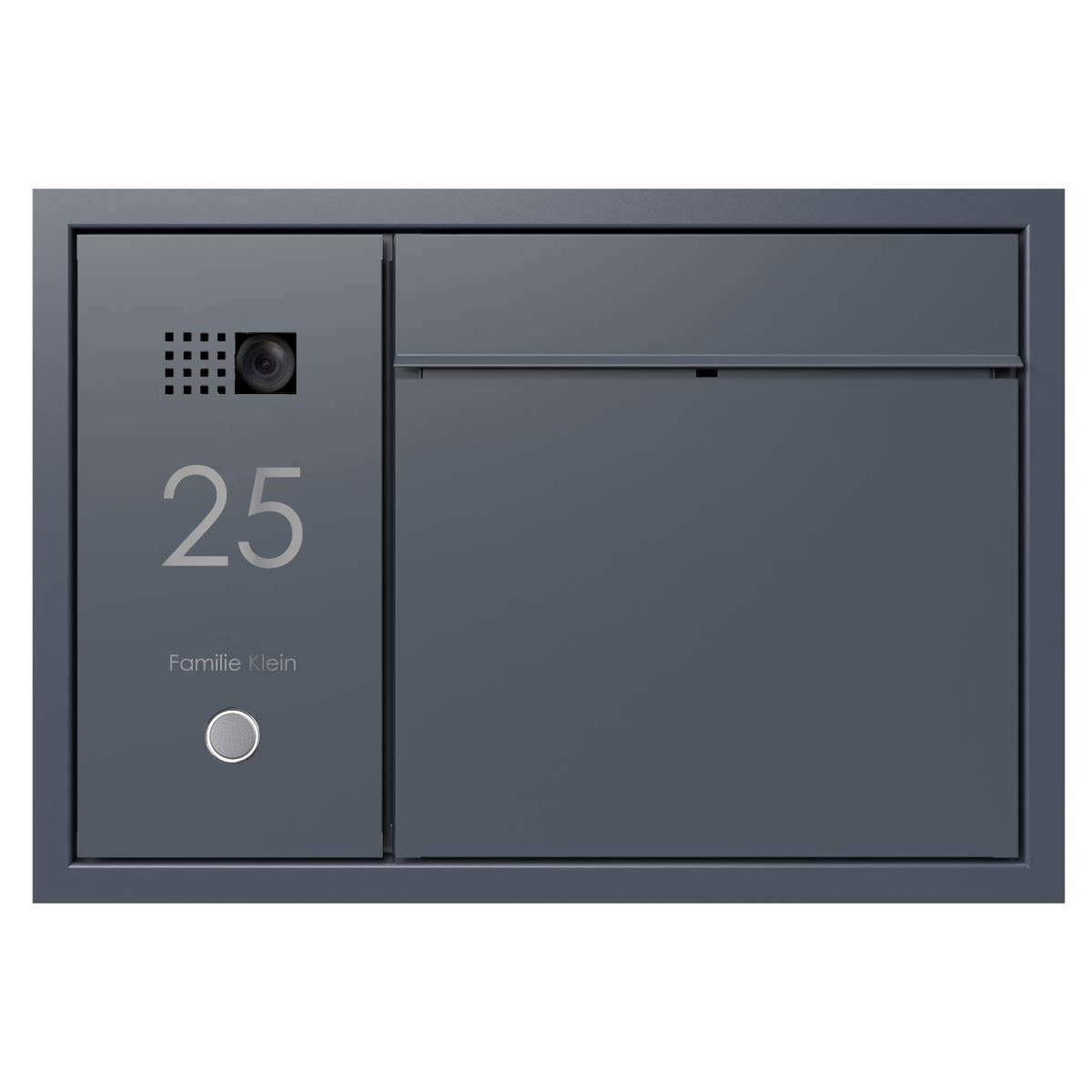 Design Unterputz Briefkasten GOETHE UP - RAL nach Wahl - COMELIT Ultra seitlich - VIDEO Set