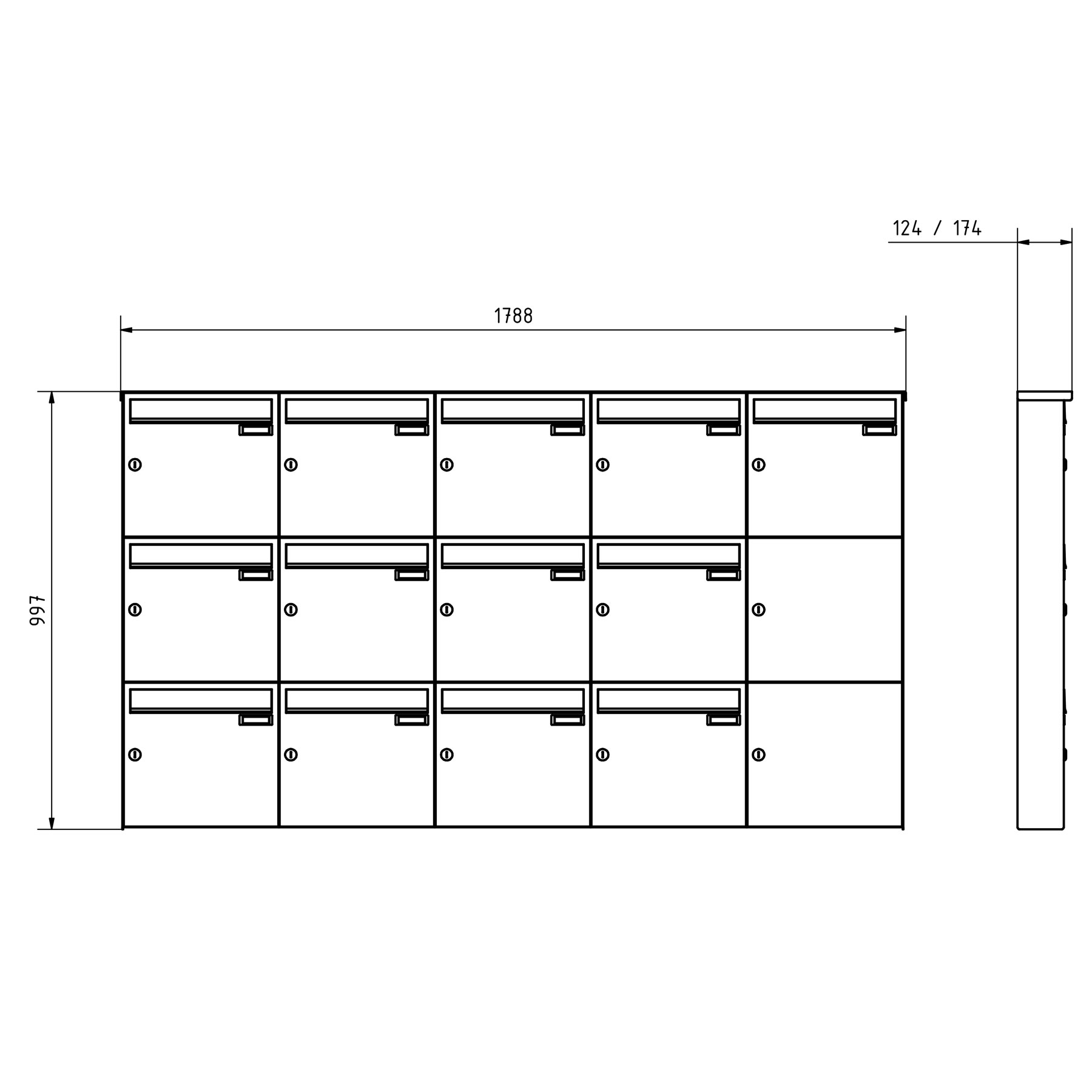 Boîte aux lettres 13x5x3 en acier inoxydable Design BASIC Plus 382XA AP - Acier inoxydable V2A brossé