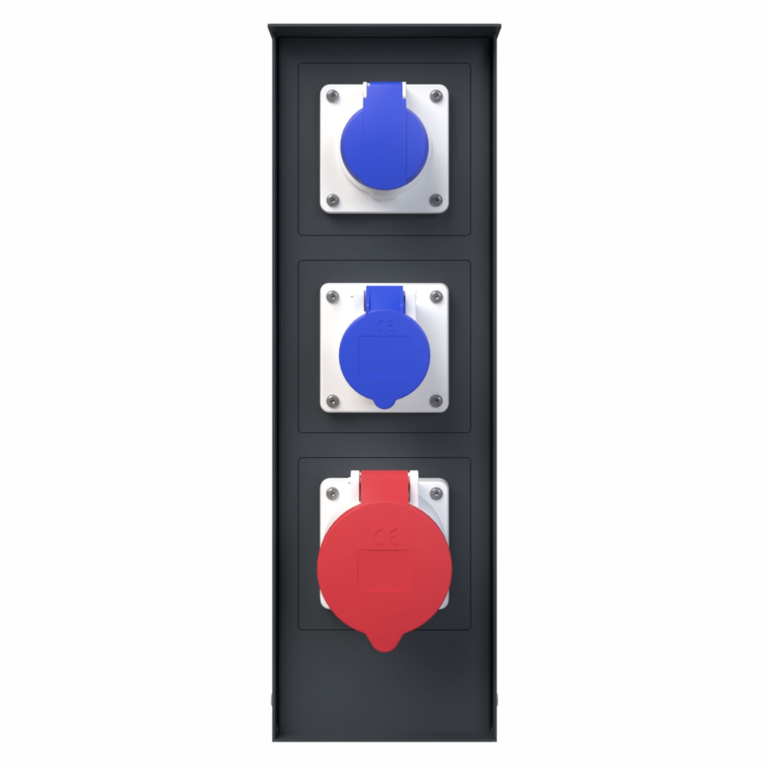 Modular socket outlet pillar ORDO for floor mounting - 411 mm - RAL 7016 anthracite grey