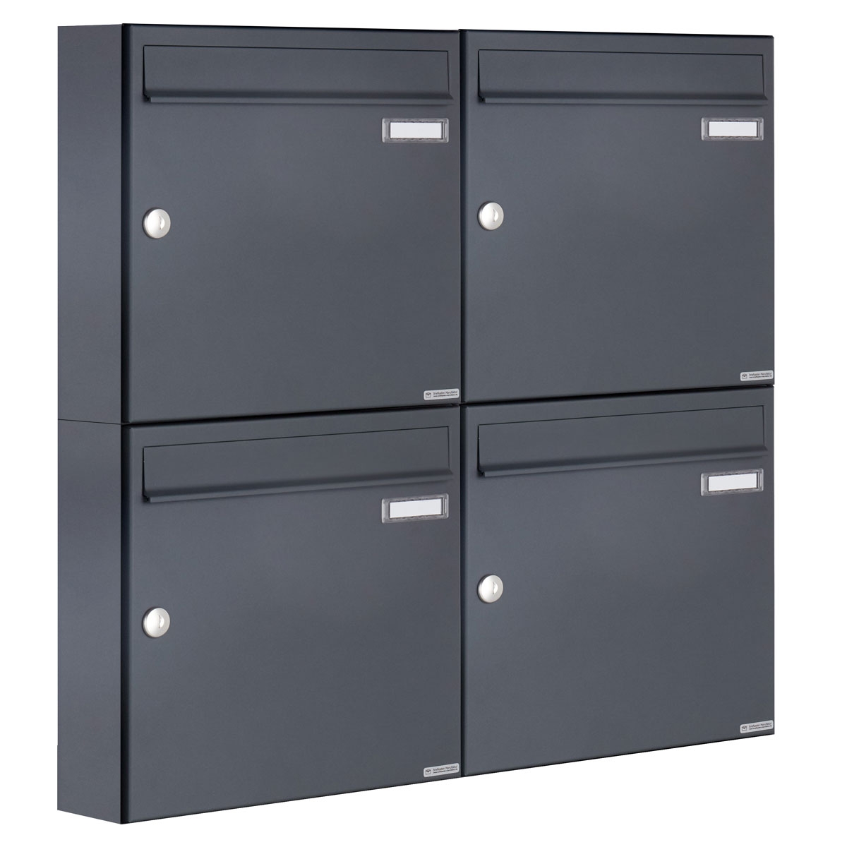 4er 2x2 Aufputz Briefkasten Design BASIC 382A AP - RAL 7016 anthrazitgrau 4er 2x2 Aufputz Briefkasten Design BASIC 382A AP - RAL 7016 anthrazitgrau