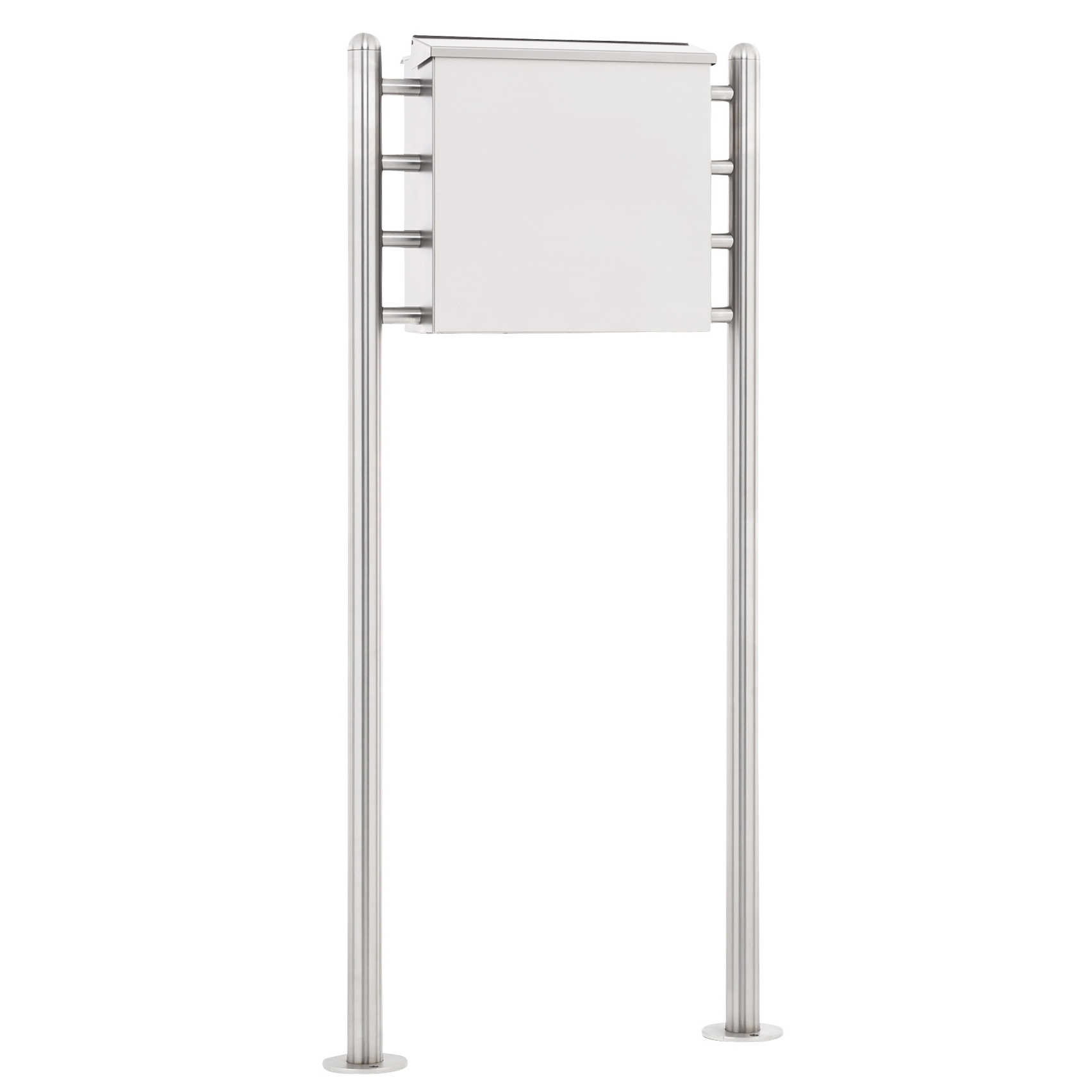 Edelstahl Standbriefkasten mit Zaunbriefkasten HESSE 308 - Entnahme rückseitig Edelstahl Standbriefkasten mit Zaunbriefkasten HESSE 308 - Entnahme rückseitig