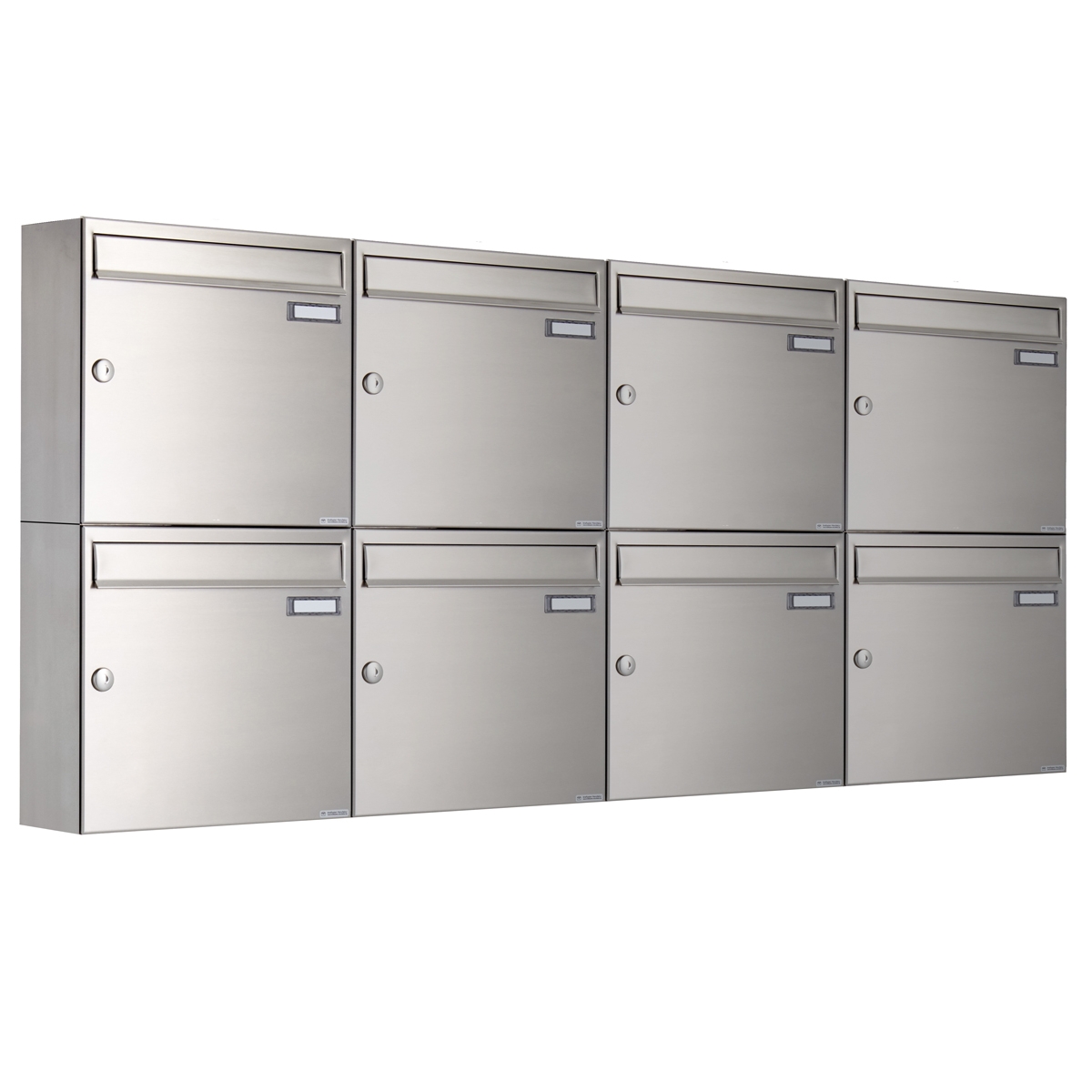 8er 4x2 Edelstahl Aufputz Briefkastenanlage Design BASIC 382A-AP