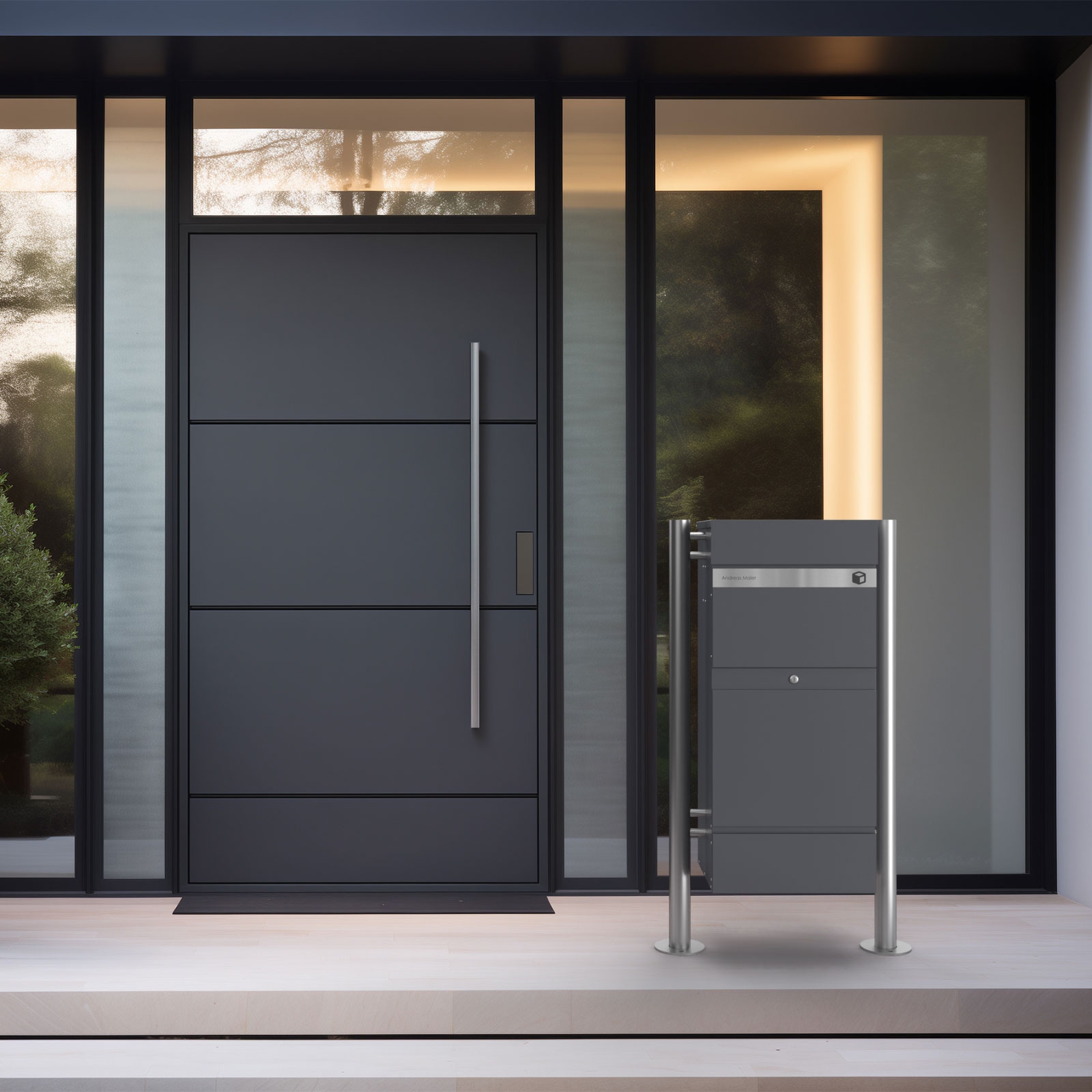 Freestanding parcel letter box KLEIST Edition ST-R - Design Elegance 2 - RAL 7016 anthracite grey Freestanding parcel letter box KLEIST Edition ST-R - Design Elegance 2 - RAL 7016 anthracite grey