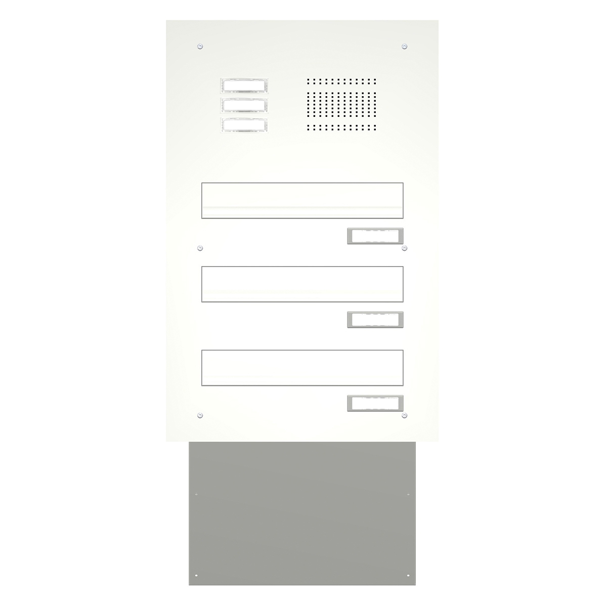 Mauerdurchwurf Briefkastenanlage BASIC 623 pulverbeschichtet - Klingel- Sprechstelle - 3 Parteien Mauerdurchwurf Briefkastenanlage BASIC 623 pulverbeschichtet - Klingel- Sprechstelle - 3 Parteien