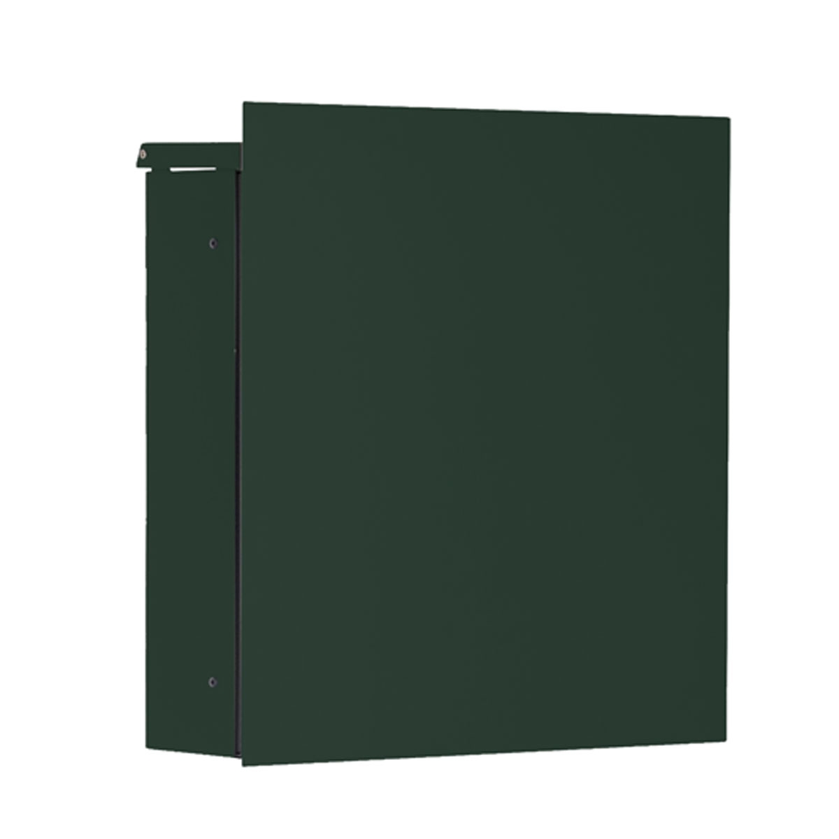 Design Briefkasten SCHILLER SMALL VAR-OZ - Edelstahl V2A, pulverbeschichtet in RAL 6009 Tannengrün