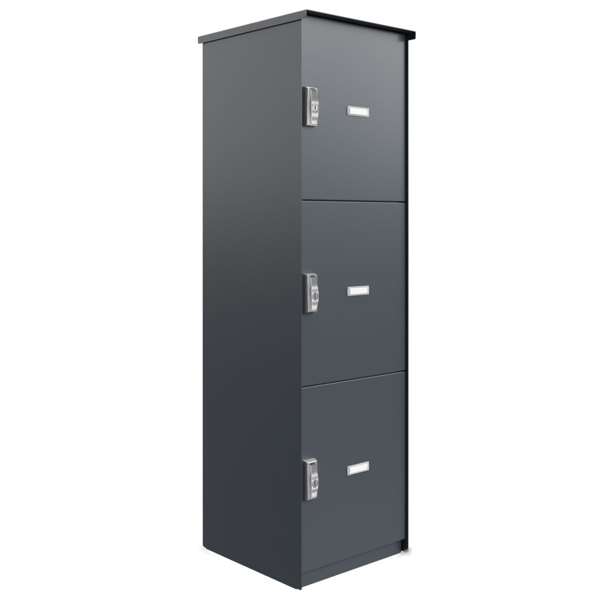 3er 1x3 Edelstahl Paketfachanlage BASIC Plus 863X STL mit Paketfach 370x440 - Farbe nach Wahl