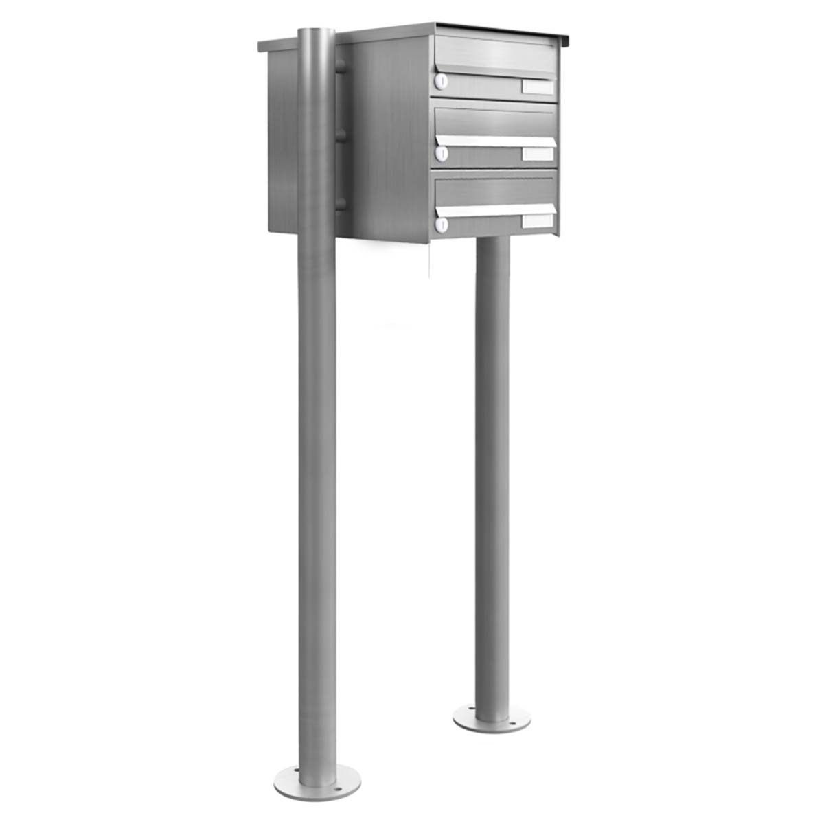 3 letterbox system, free-standing Design BASIC 385-VA ST-R - stainless steel V2A, polished