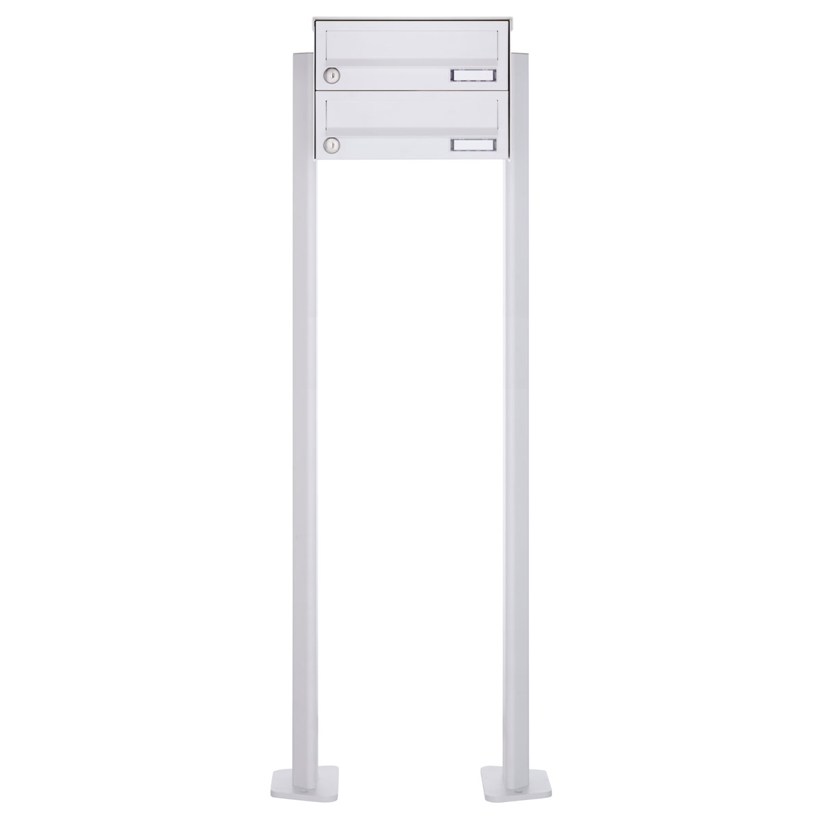 2-post letterbox design BASIC 385P-9016 ST-T - RAL 9016 traffic white 2-post letterbox design BASIC 385P-9016 ST-T - RAL 9016 traffic white