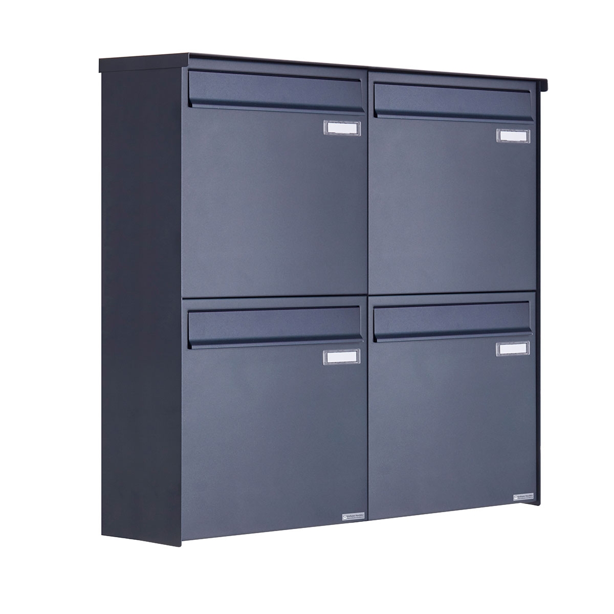 4er 2x2 stainless steel fence letterbox BASIC Plus 382XZ - RAL of your choice - removal from the rear