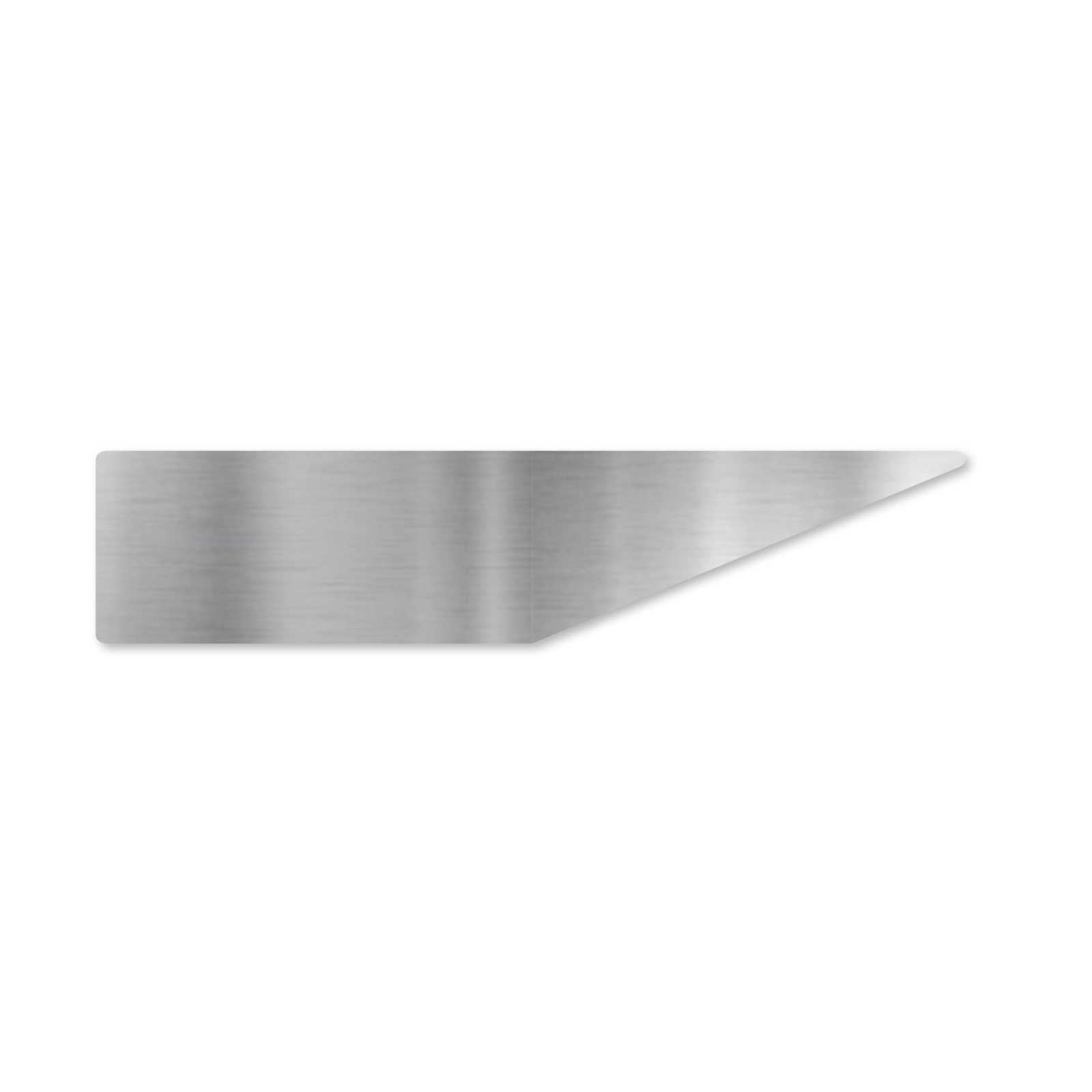 Self-adhesive name plate 174x46.5 - triangle - polished stainless steel
