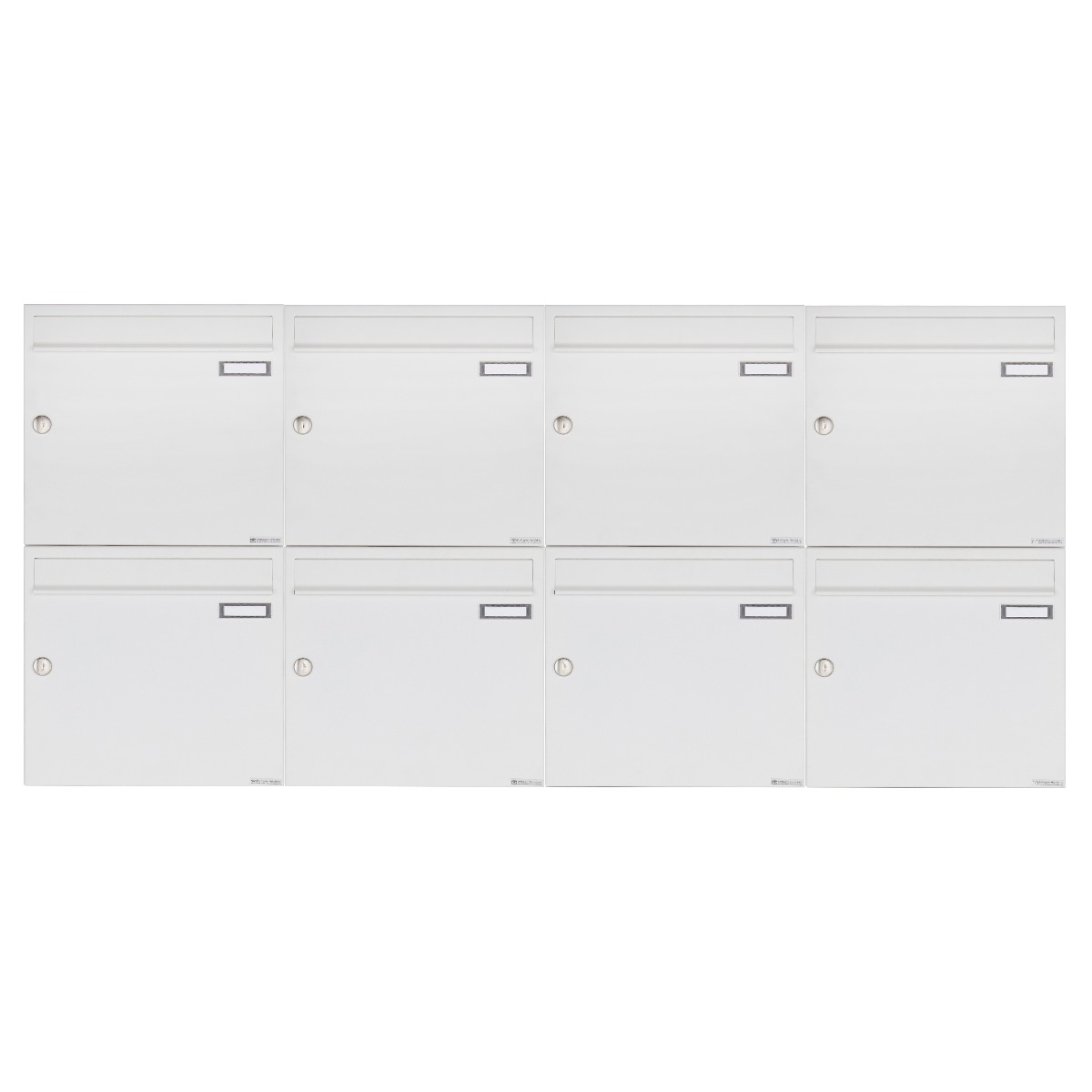 8er 4x2 Aufputz Briefkastenanlage Design BASIC 382A AP - RAL 9016 verkehrsweiß