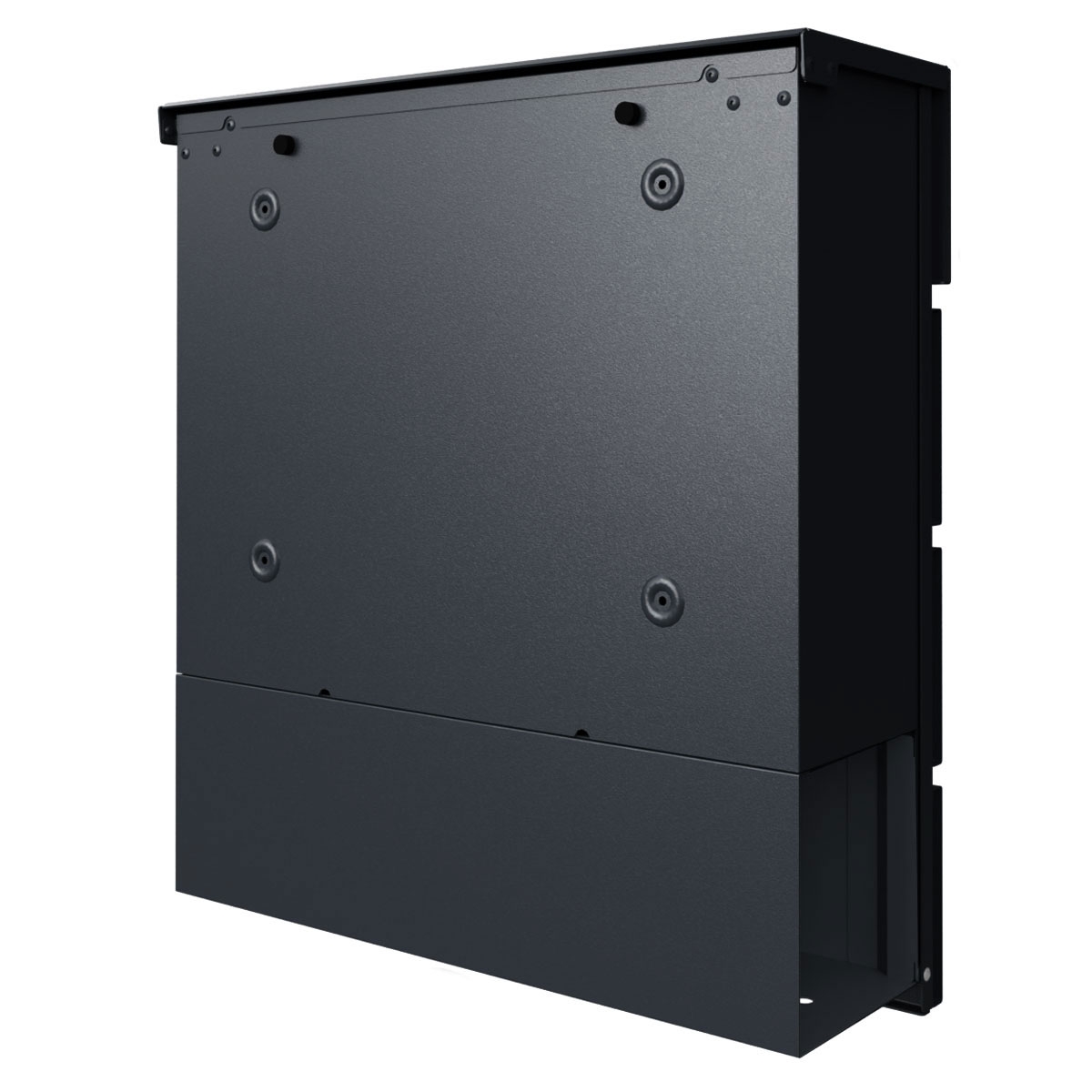 KANT letterbox with newspaper compartment - Design 1 - RAL 9005 jet black KANT letterbox with newspaper compartment - Design 1 - RAL 9005 jet black