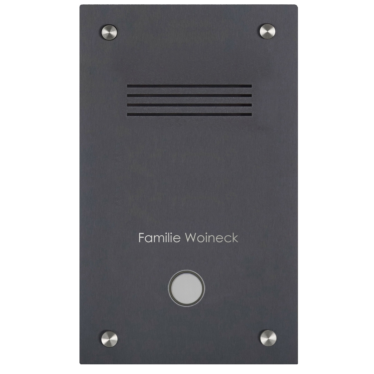c6b97544c66ebcf80bb75325952d31a2b39e39e9 Stainless steel door station BASIC 529 Elegance I with bell & speech perforation - RAL of your choice