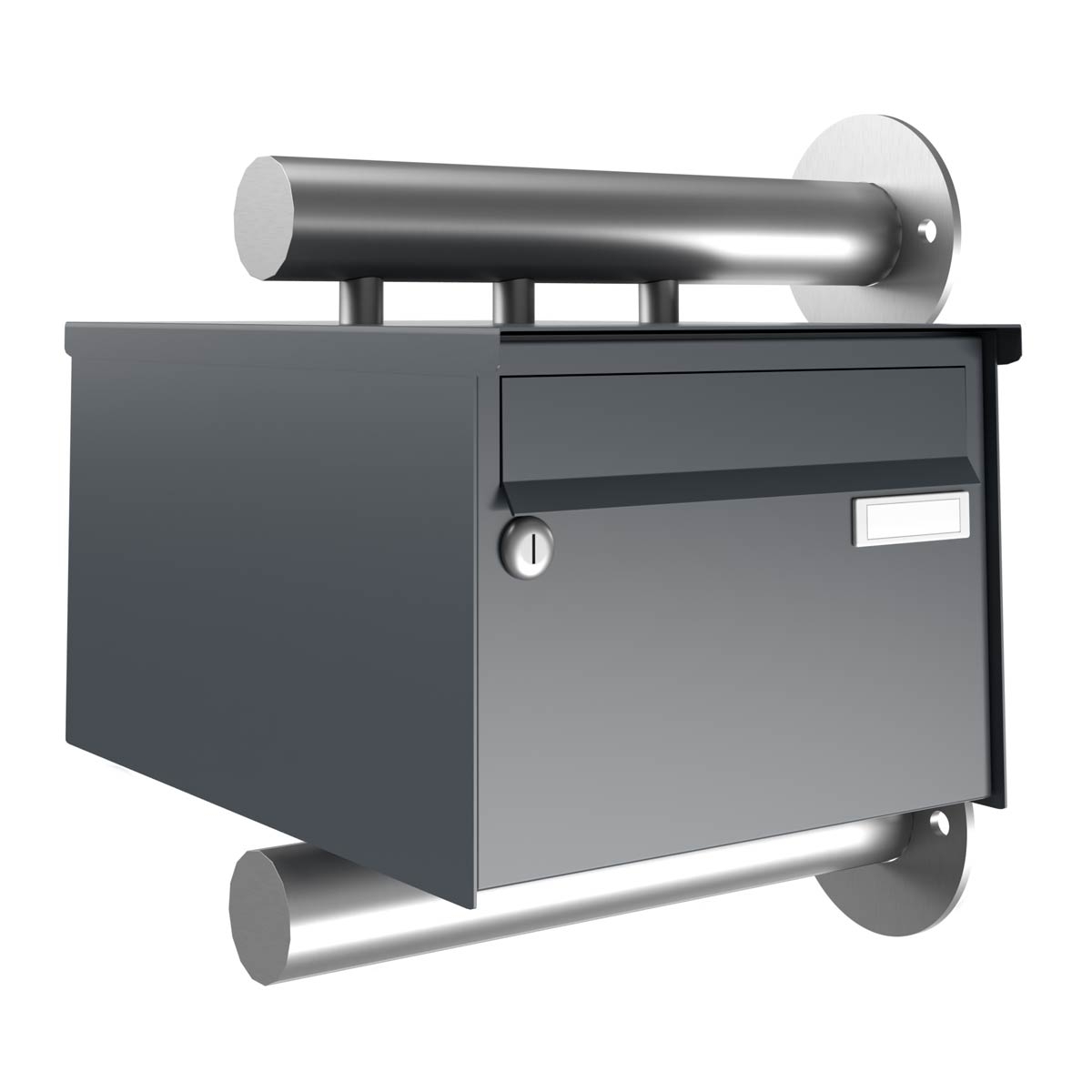 Roestvast stalen brievenbus BASIC Plus 385XW220 voor zijwandmontage - RAL naar keuze Roestvast stalen brievenbus BASIC Plus 385XW220 voor zijwandmontage - RAL naar keuze