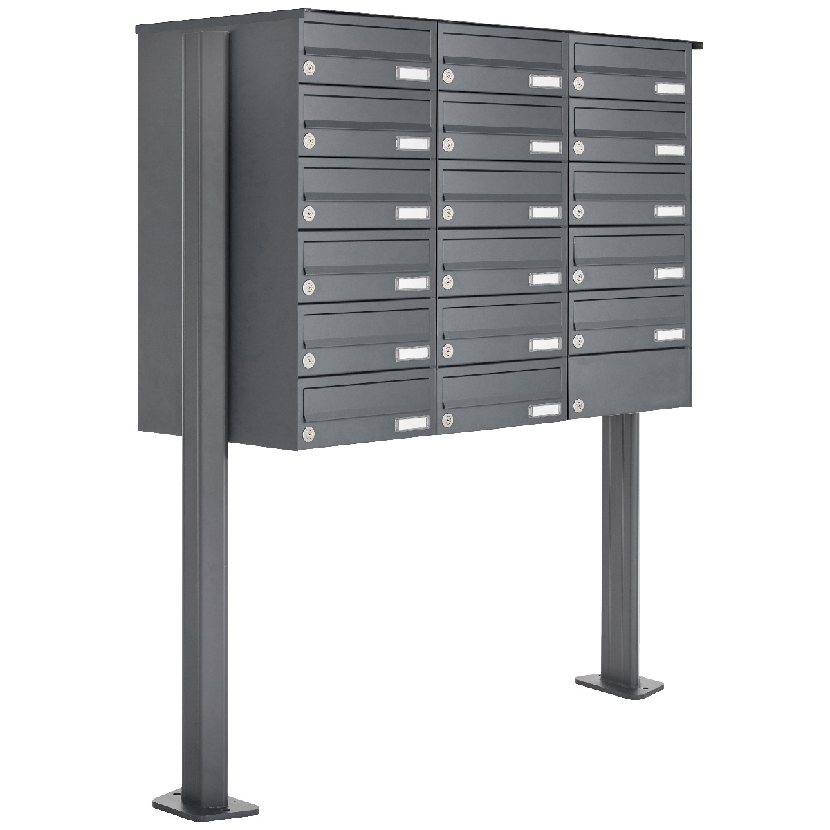 17 Sistema de buzones autoportantes Diseño BASIC 385P-7016 ST-T - RAL 7016 gris antracita