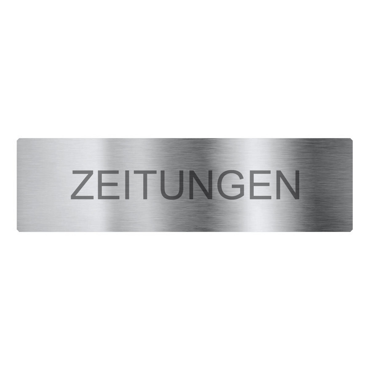 dd6e659b5c73d2fb5685483c8d905d45cb46b28b Placa autoadhesiva "ZEITUNGEN" de acero inoxidable