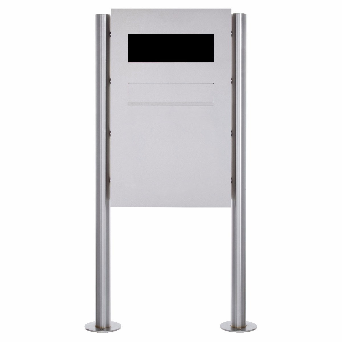 Stainless steel fence letterbox free-standing designer model BIG - GIRA System 106 - 3-gang prepared Stainless steel fence letterbox free-standing designer model BIG - GIRA System 106 - 3-gang prepared