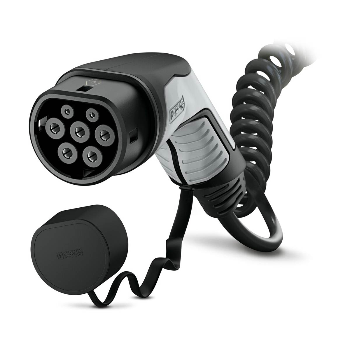 7a26acf15657ca605c234b7cd9f3a7ba5d877fd1 Ladekabel spiralisiert Typ 2 / offenem Leitungsende - Länge 4m - 3 Phasen - 32A - Mode 3