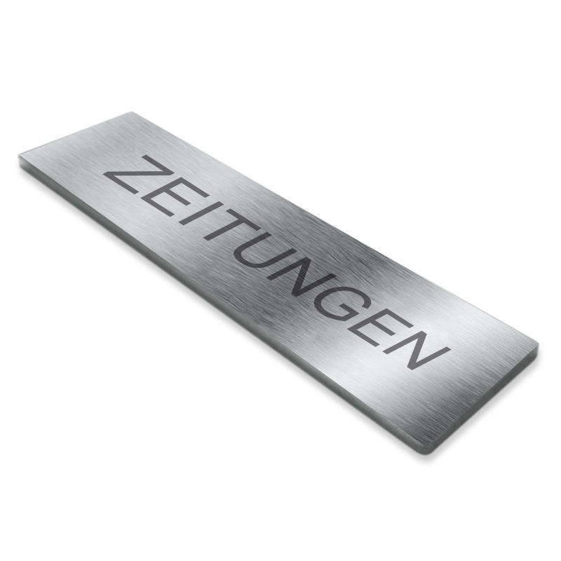 c51a84aff195638bb32b2cd7d4a0a5cbfbebf185 Selbstklebendes Namensschild "ZEITUNGEN" aus Edelstahl