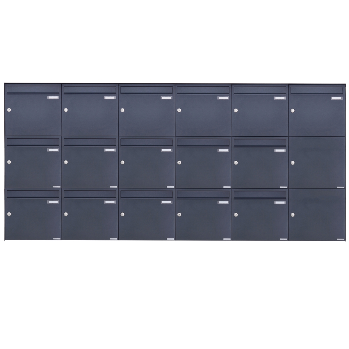 16er 3x6 stainless steel surface-mounted letterbox design BASIC Plus 382XA AP - RAL of your choice 16er 3x6 stainless steel surface-mounted letterbox design BASIC Plus 382XA AP - RAL of your choice