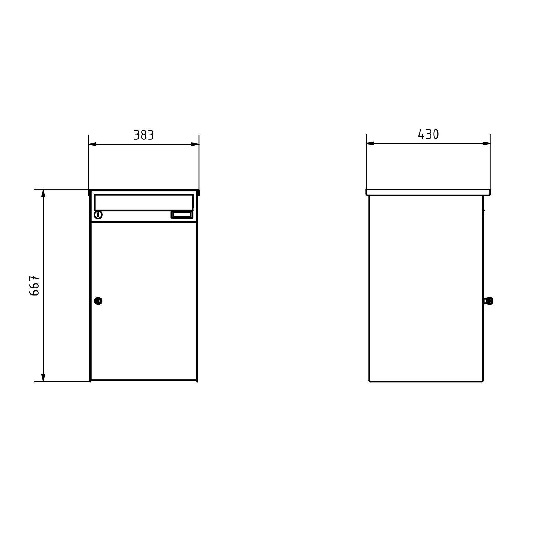 Edelstahl Aufputz Paketbriefkasten BASIC Plus 863X AP mit Paketfach 550x370 in RAL nach Wahl Edelstahl Aufputz Paketbriefkasten BASIC Plus 863X AP mit Paketfach 550x370 in RAL nach Wahl