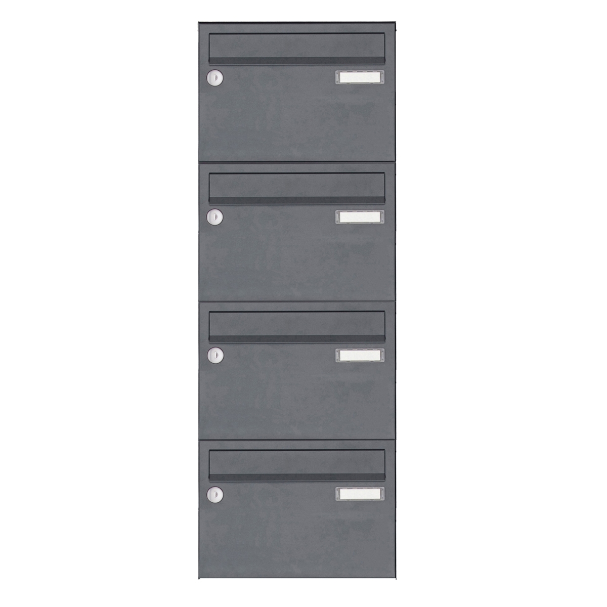 4er Edelstahl Aufputz Briefkastenanlage Design BASIC Plus 385 XA 220 - RAL nach Wahl 4er Edelstahl Aufputz Briefkastenanlage Design BASIC Plus 385 XA 220 - RAL nach Wahl