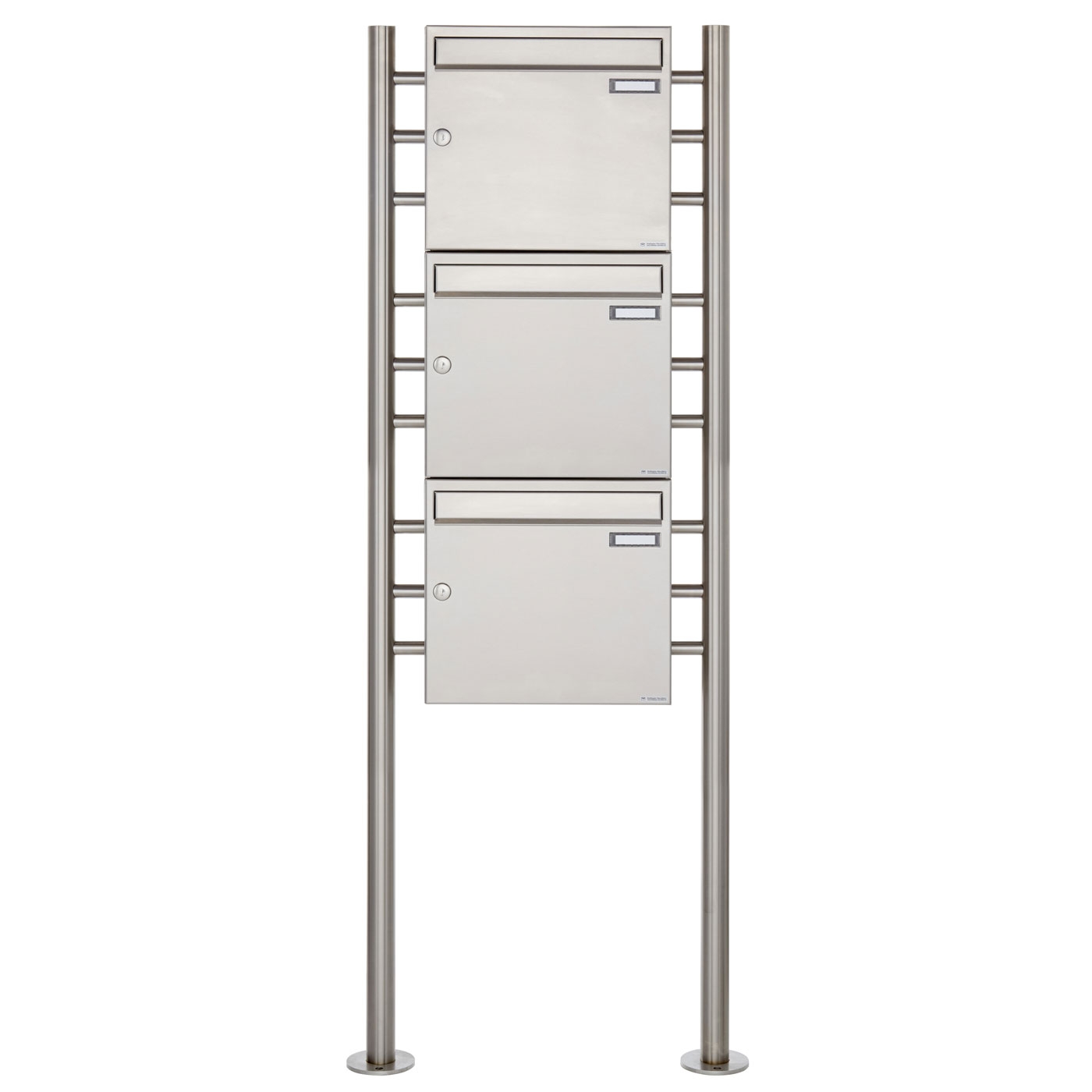3er 3x1 stainless steel letterbox Design BASIC 381 ST-R 3er 3x1 stainless steel letterbox Design BASIC 381 ST-R