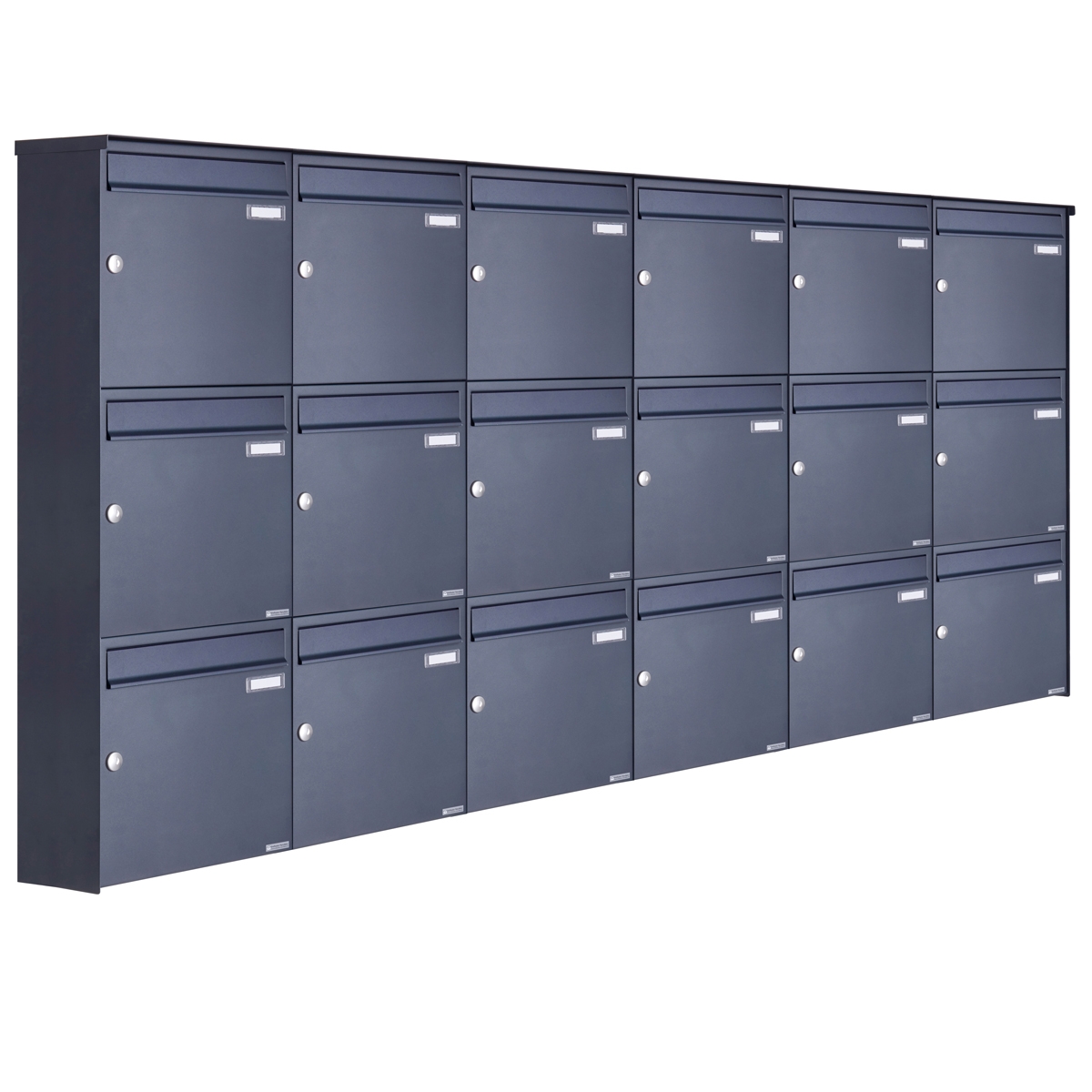 18er 3x6 Edelstahl Aufputz Briefkasten Design BASIC Plus 382XA AP - RAL nach Wahl