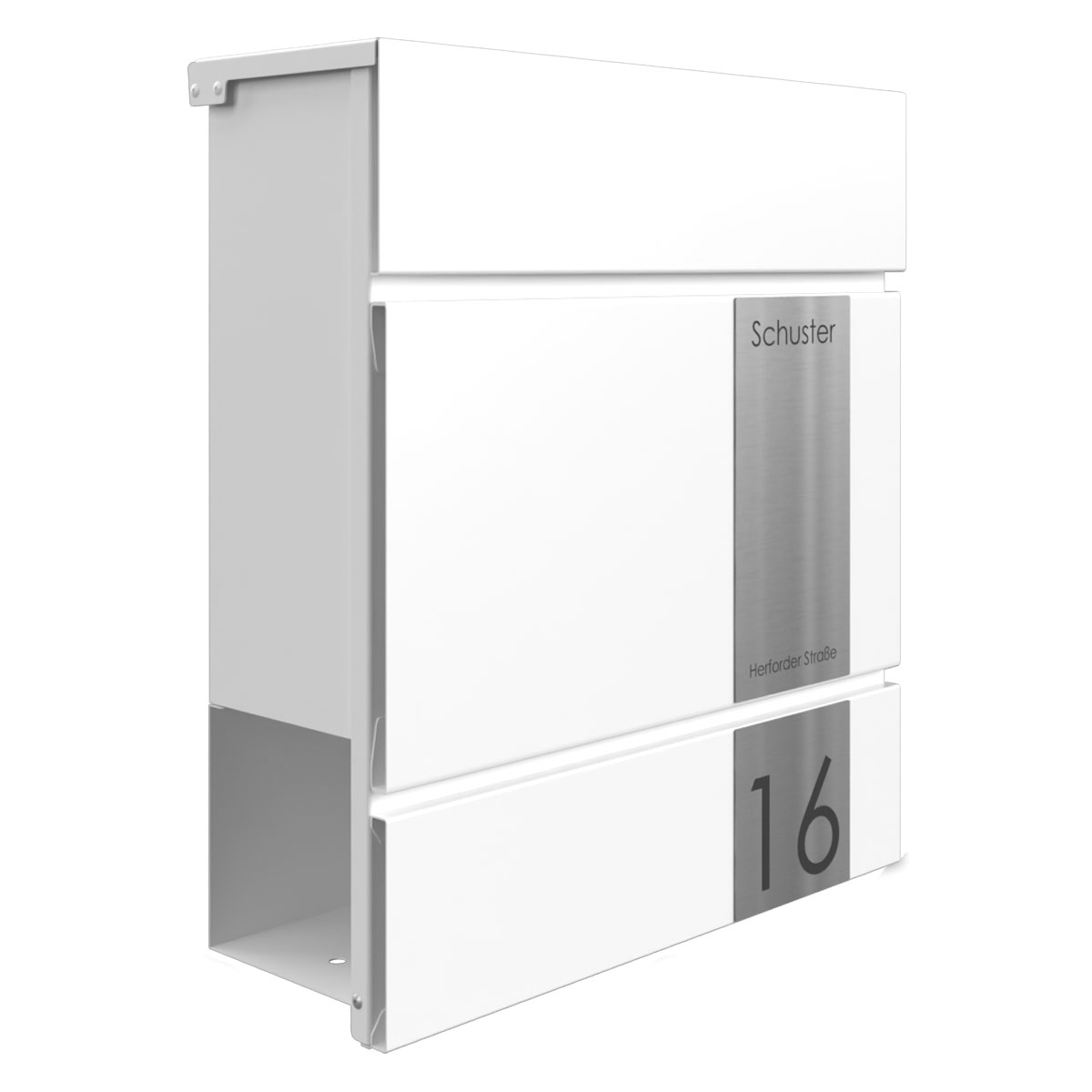 KANT letterbox with newspaper compartment - Elegance 5 design - RAL 9016 traffic white KANT letterbox with newspaper compartment - Elegance 5 design - RAL 9016 traffic white