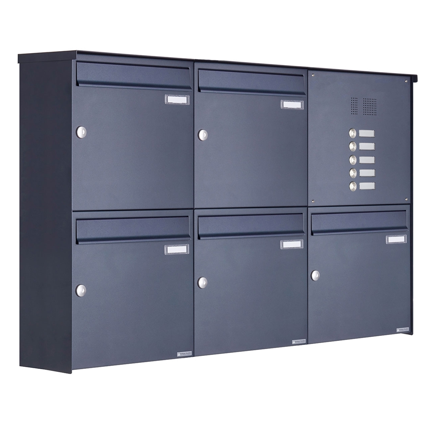 5er 2x3 Edelstahl Aufputz Briefkasten Design BASIC Plus 382XA AP mit Klingelkasten - RAL nach Wahl 5er 2x3 Edelstahl Aufputz Briefkasten Design BASIC Plus 382XA AP mit Klingelkasten - RAL nach Wahl