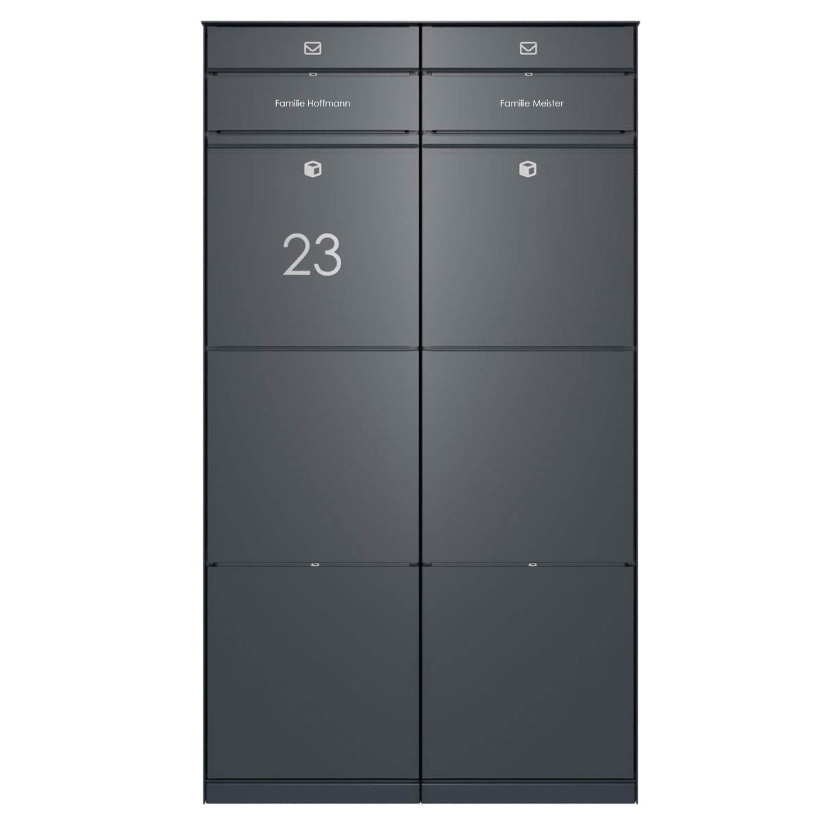 Freestanding design parcel box GOETHE - lock system - RAL of your choice