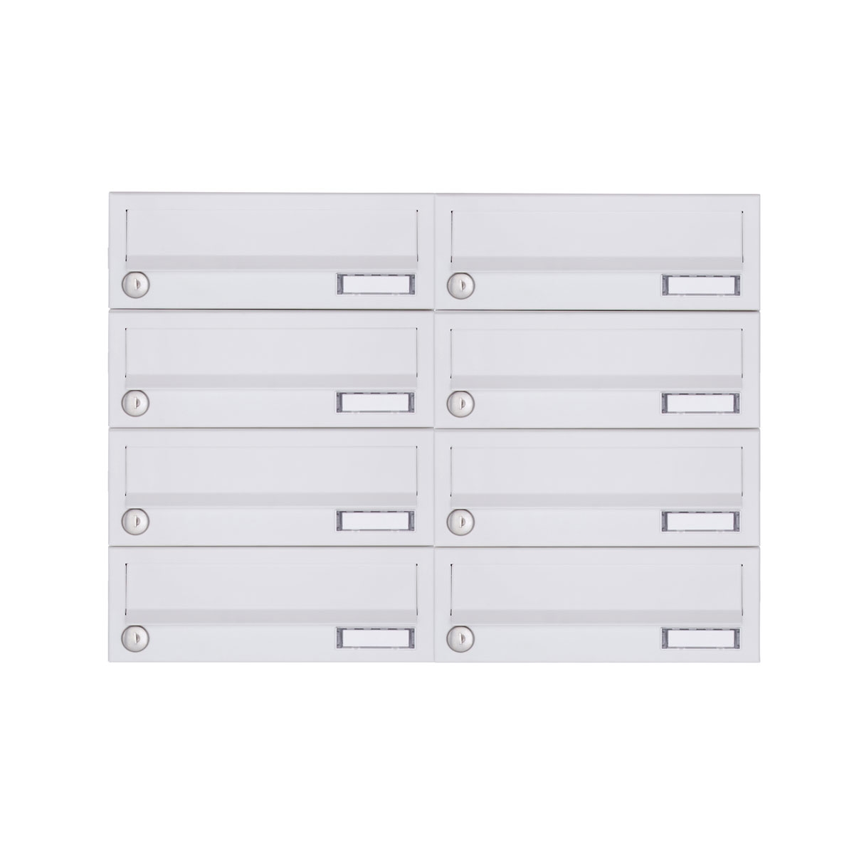 8er 4x2 Aufputz Briefkastenanlage Design BASIC 385A-9016 AP - RAL 9016 verkehrsweiß