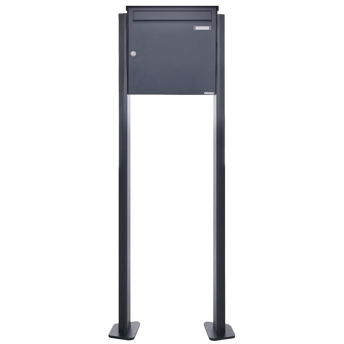 Großraumbriefkasten freistehend Design BASIC 380BP-330 ST-T - RAL 7016 Anthrazit-Grau Großraumbriefkasten freistehend Design BASIC 380BP-330 ST-T - RAL 7016 Anthrazit-Grau