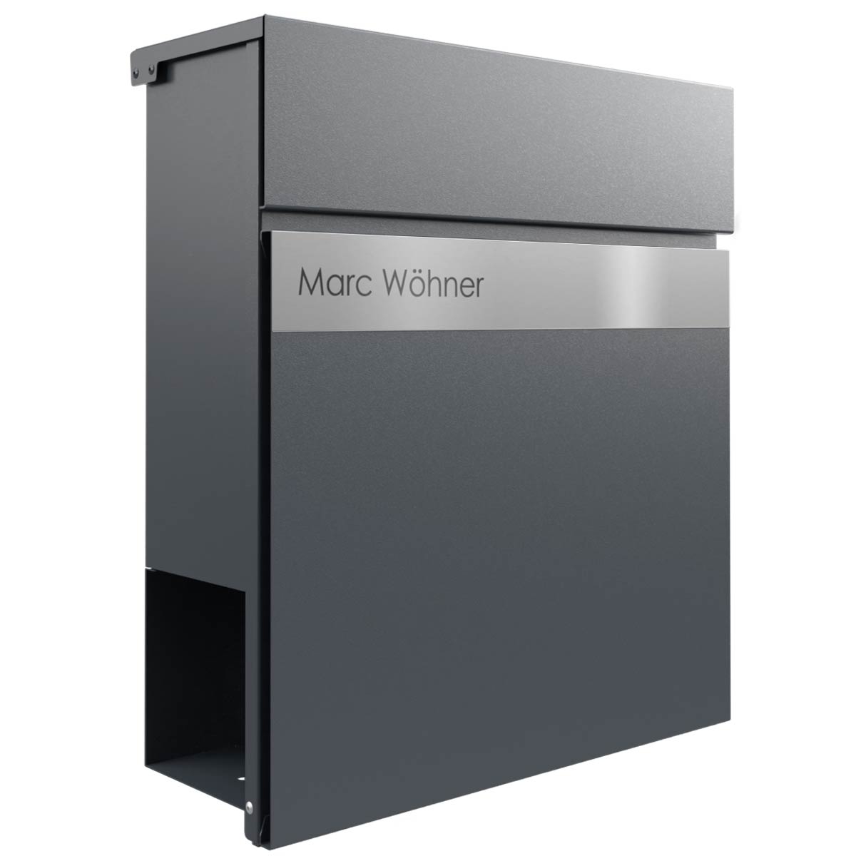 KANT Edition letterbox with newspaper compartment - Elegance 2 design - RAL 7016 anthracite grey KANT Edition letterbox with newspaper compartment - Elegance 2 design - RAL 7016 anthracite grey